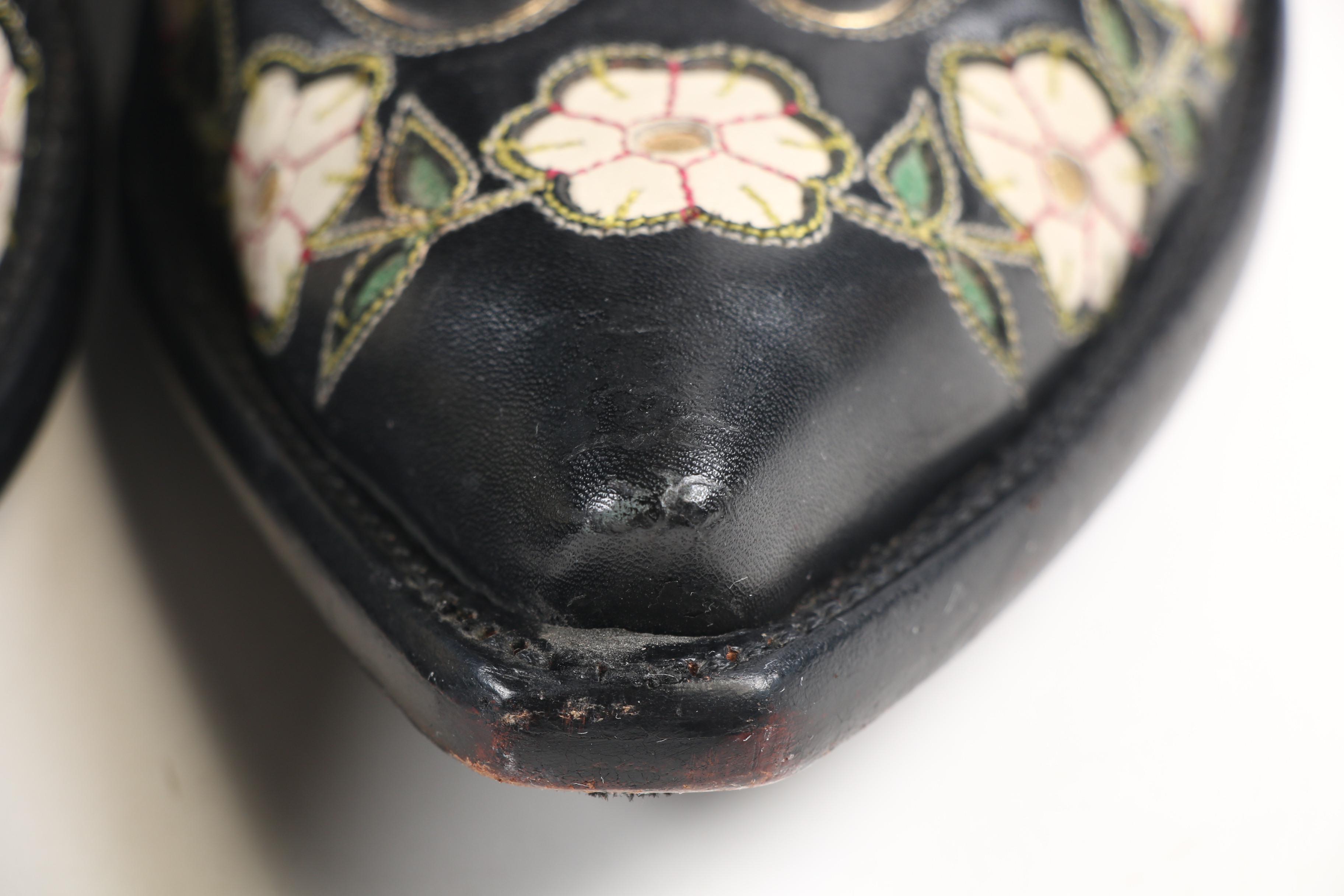 Custom Made Back At The Ranch Santa Fe Cowboy Boots with Butterflies and Florals