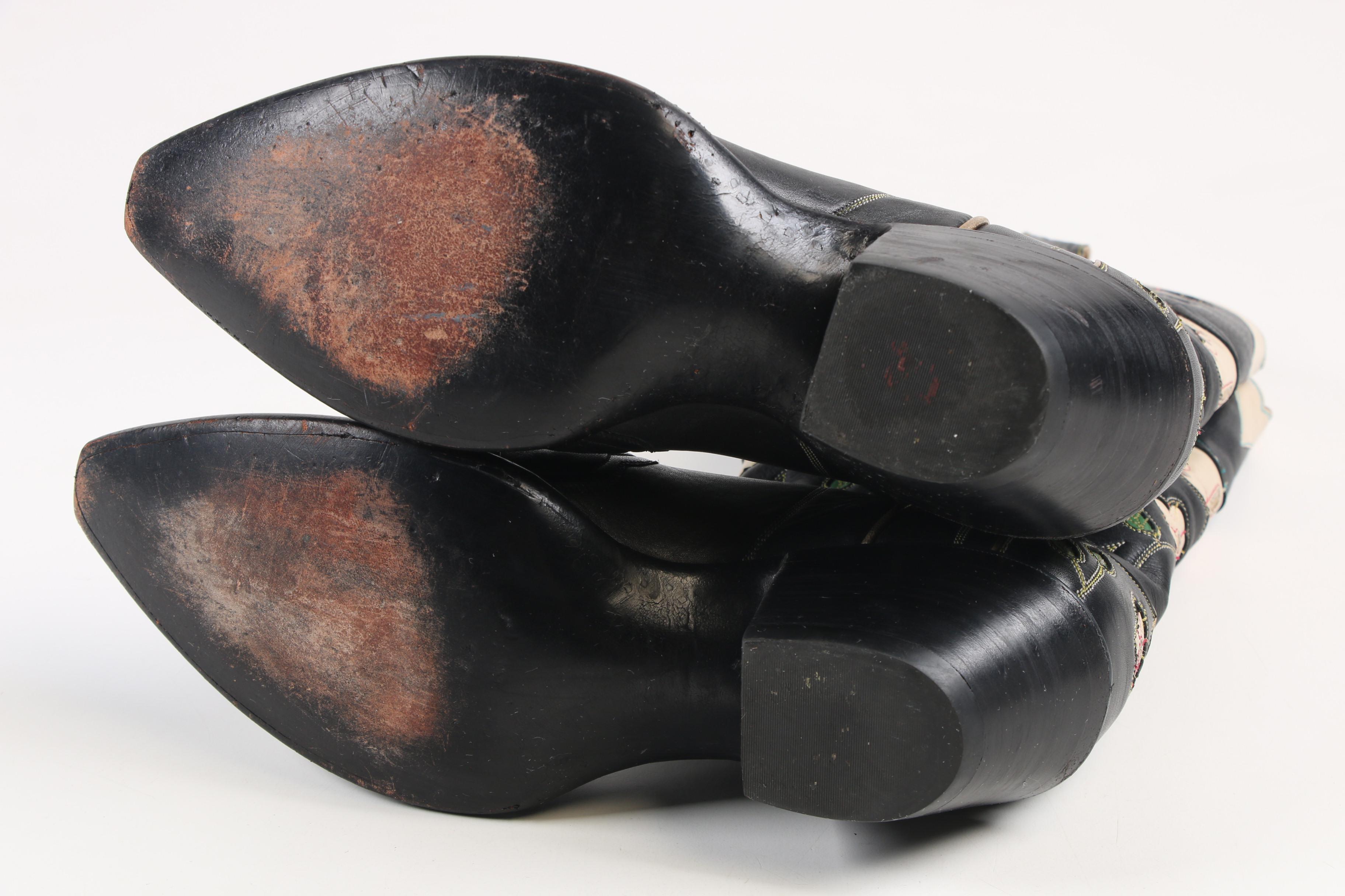 Custom Made Back At The Ranch Santa Fe Cowboy Boots with Butterflies and Florals