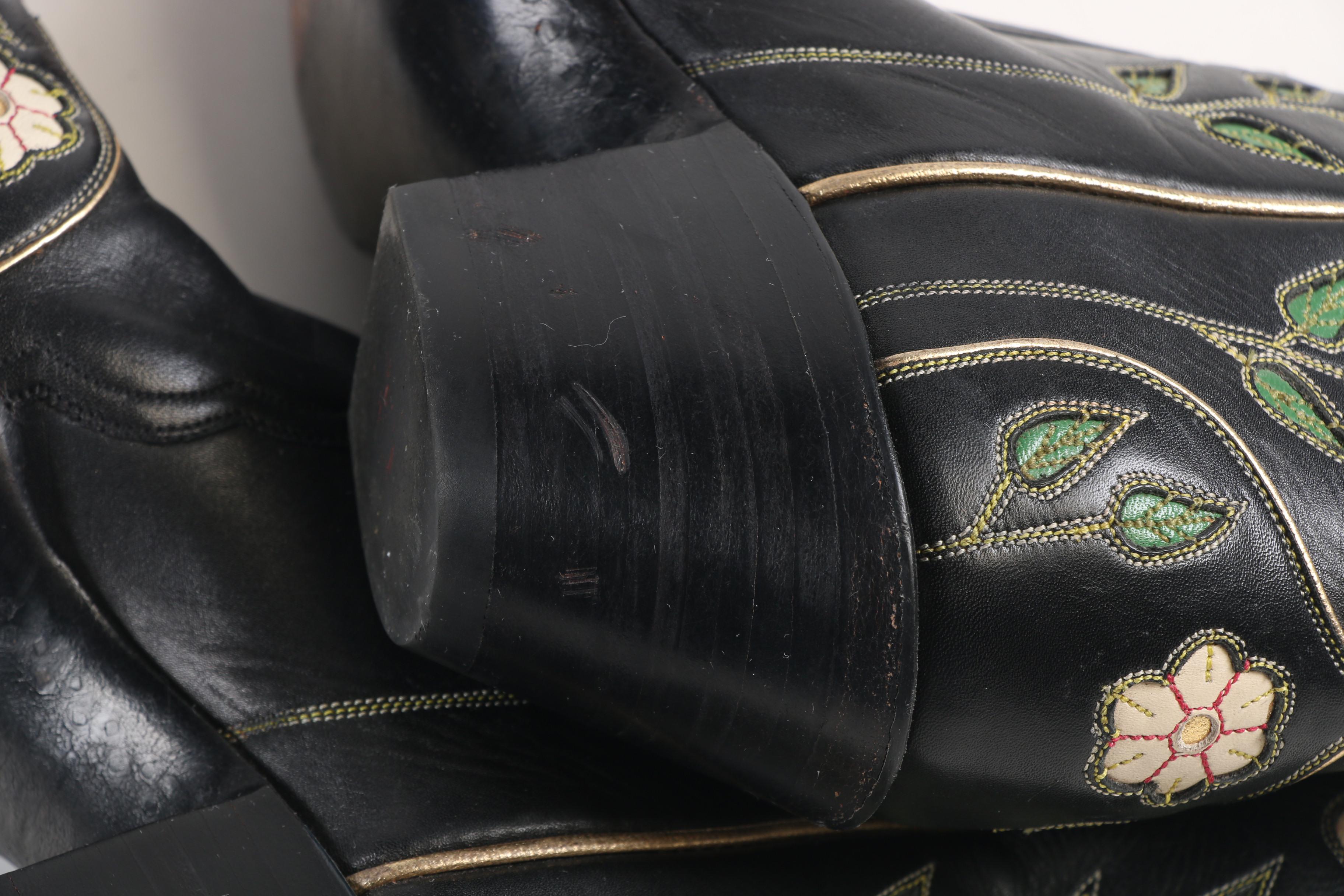 Custom Made Back At The Ranch Santa Fe Cowboy Boots with Butterflies and Florals