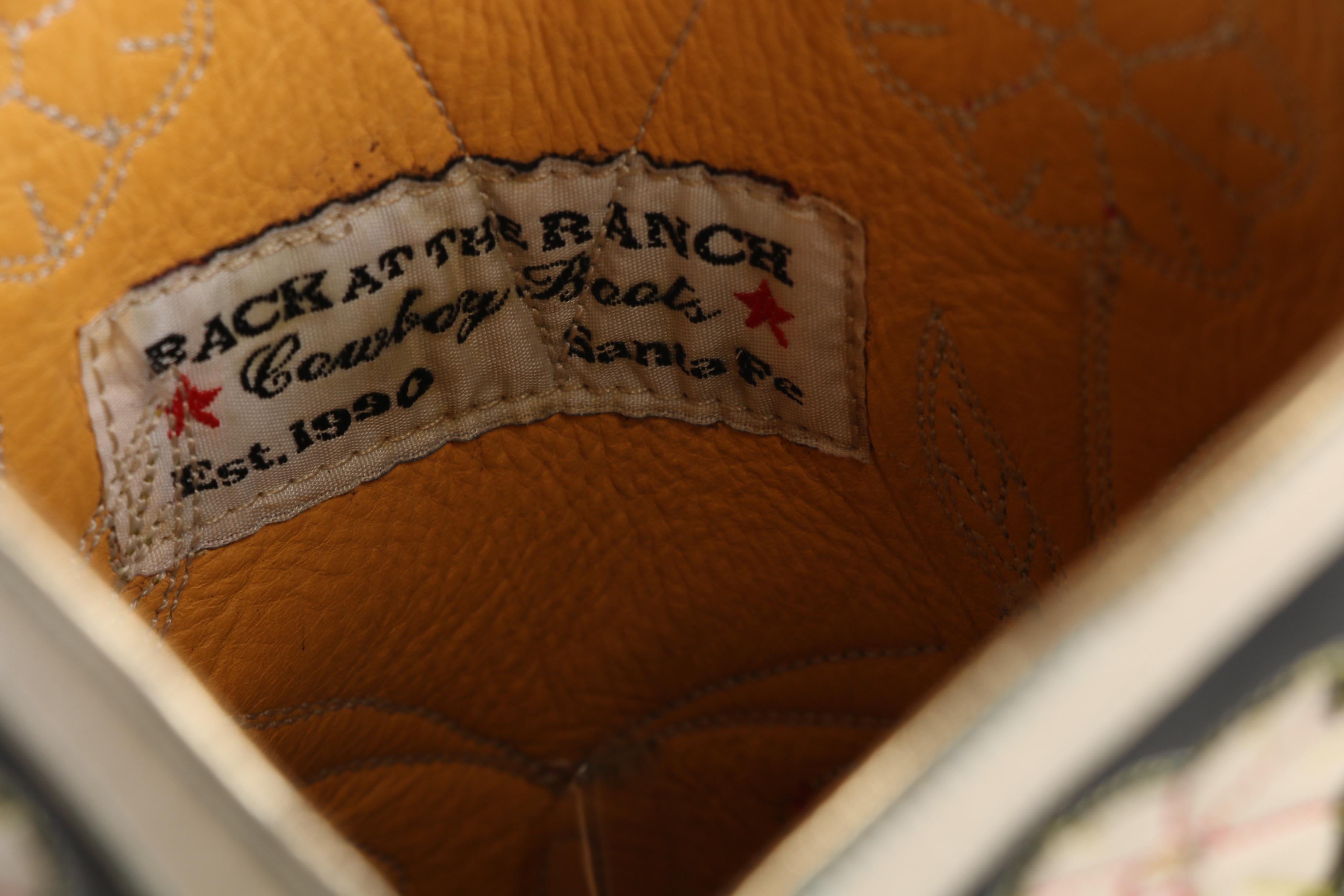 Custom Made Back At The Ranch Santa Fe Cowboy Boots with Butterflies and Florals