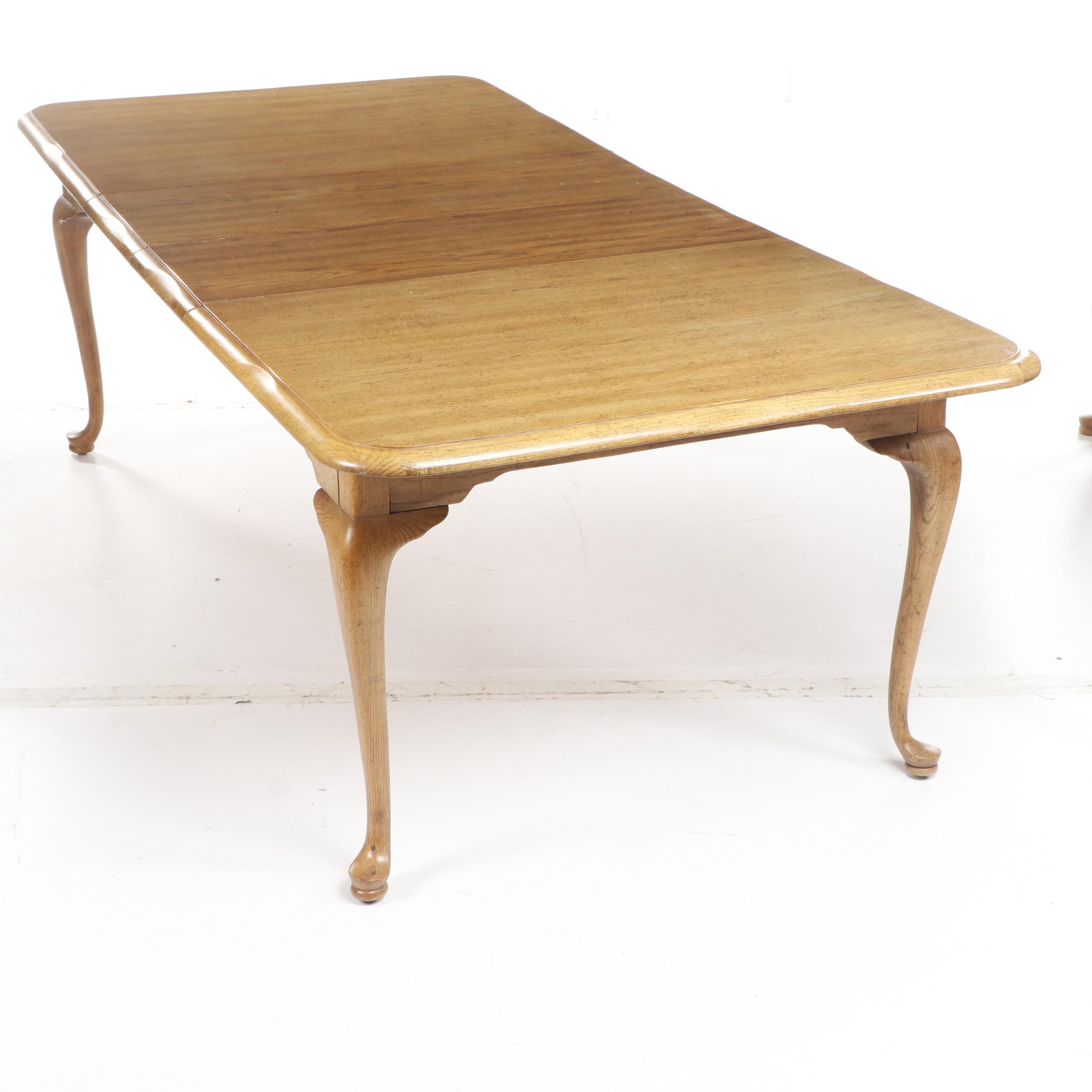 Georgia-Pacific Williams Queen Anne Style Limed Oak Dining Table & Chairs