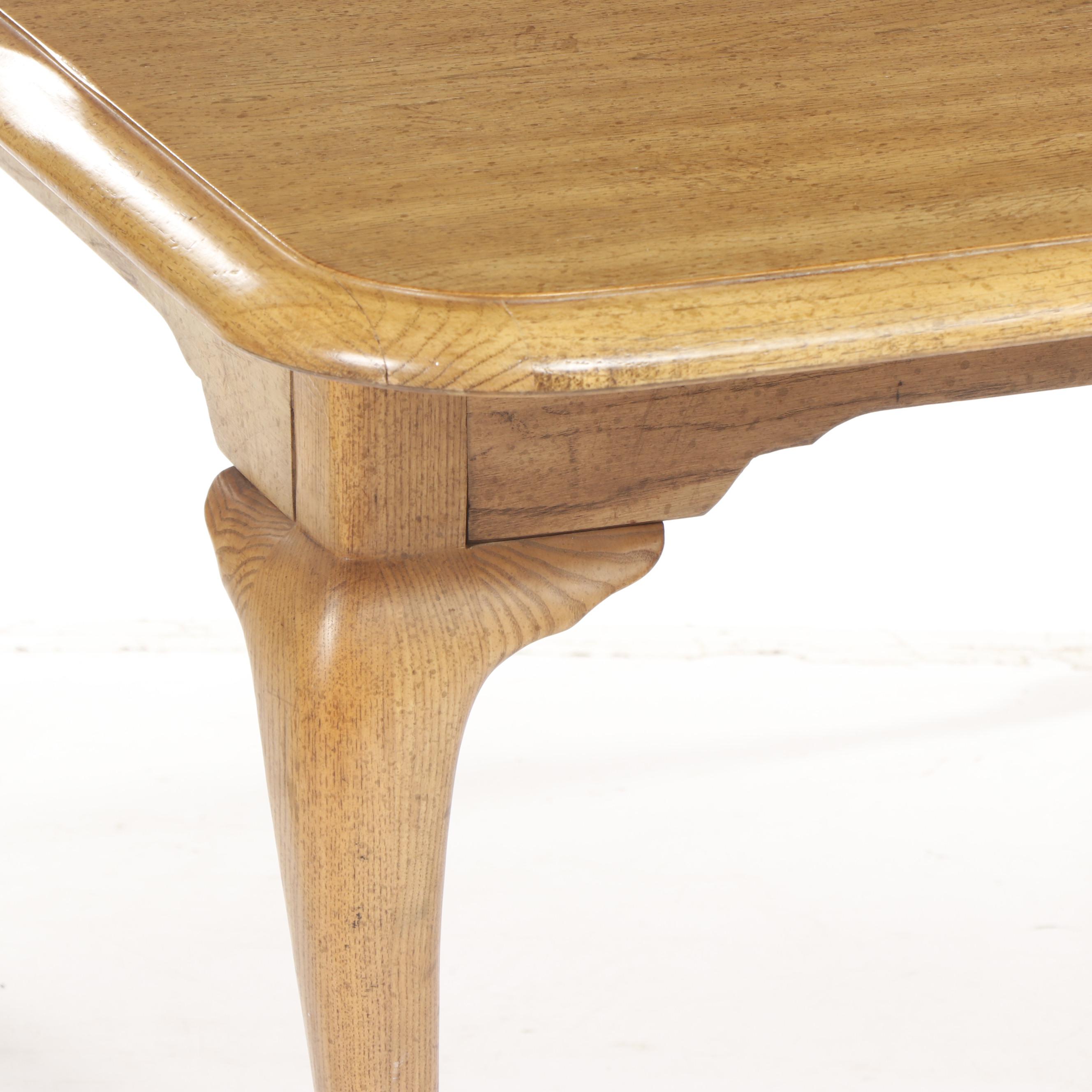 Georgia-Pacific Williams Queen Anne Style Limed Oak Dining Table & Chairs