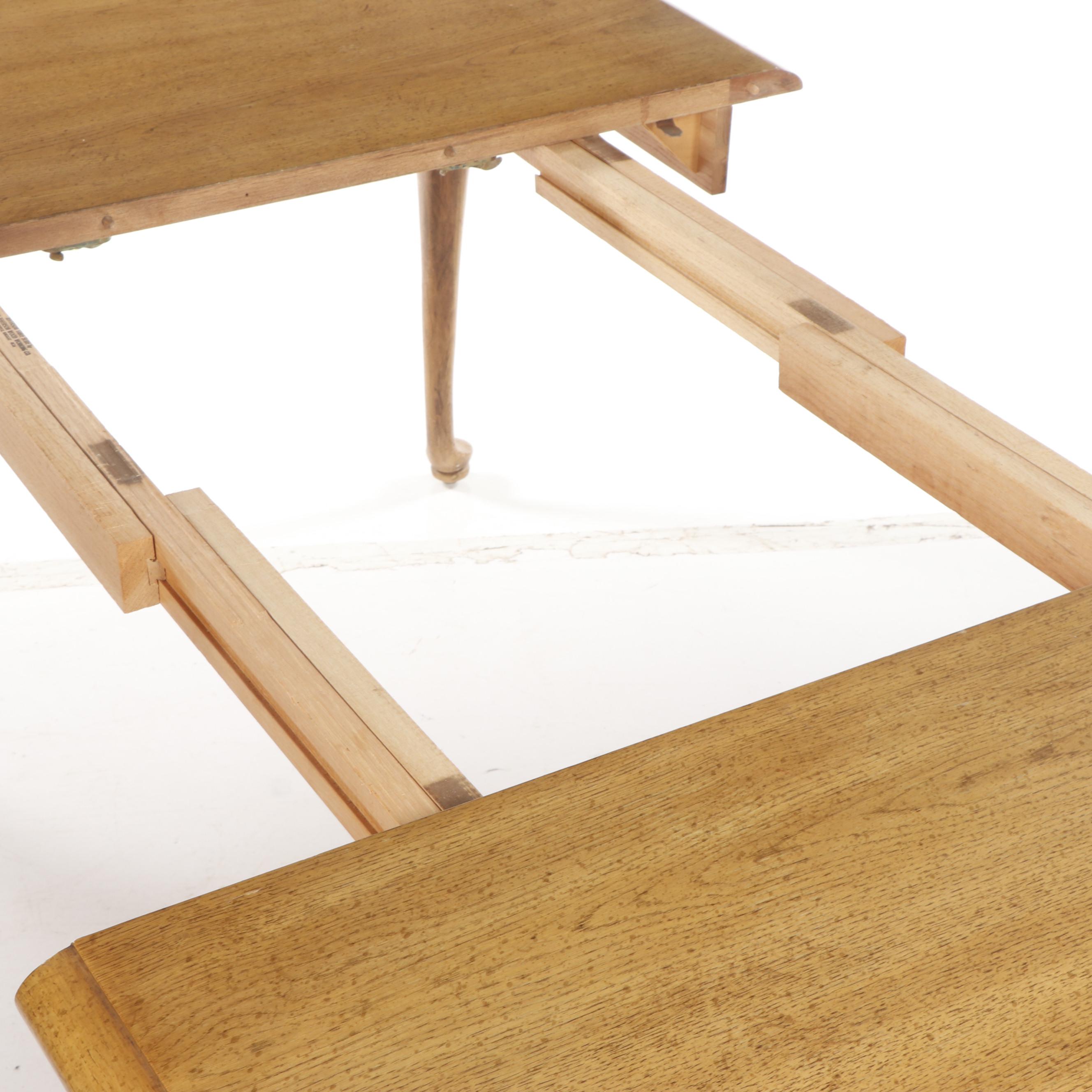 Georgia-Pacific Williams Queen Anne Style Limed Oak Dining Table & Chairs