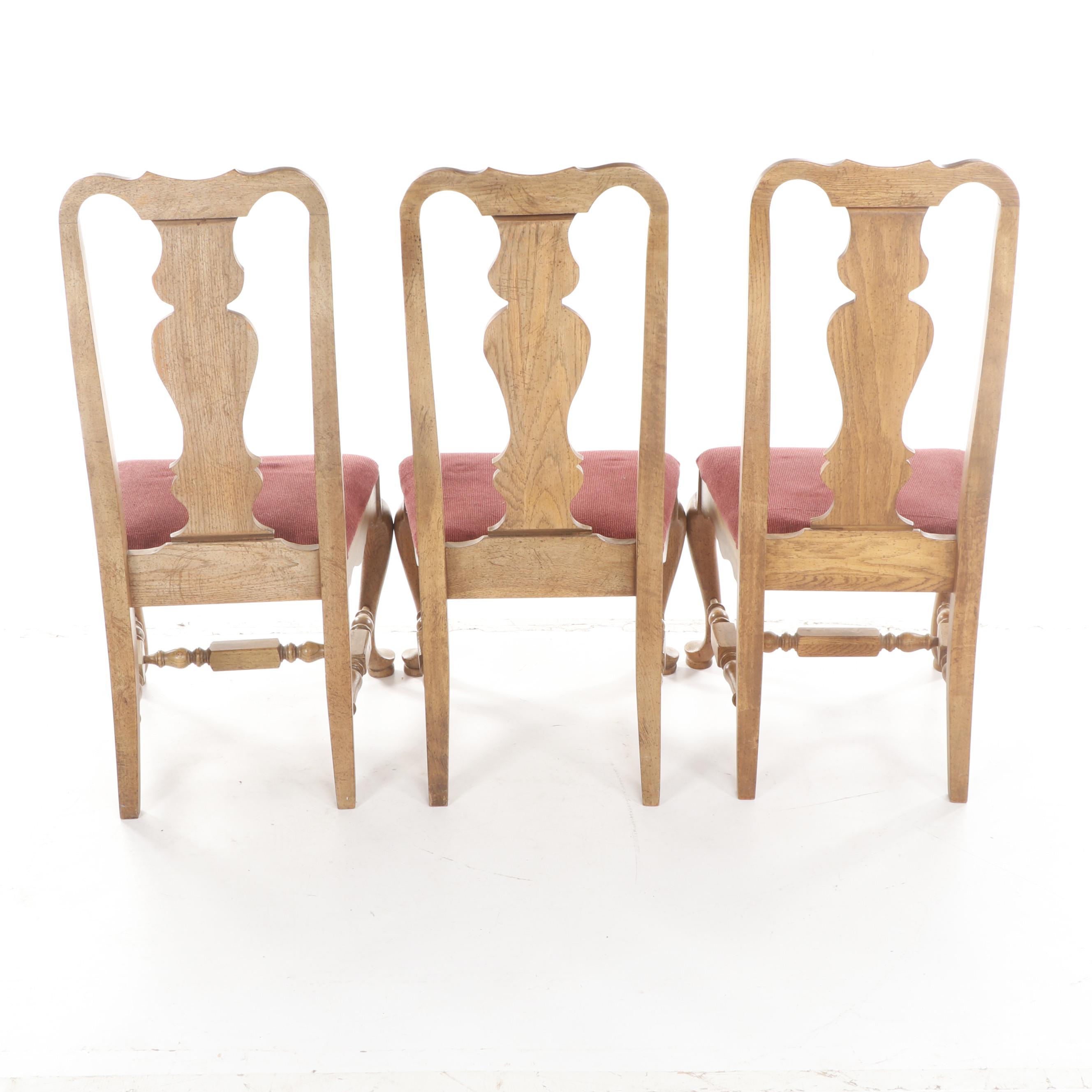 Georgia-Pacific Williams Queen Anne Style Limed Oak Dining Table & Chairs