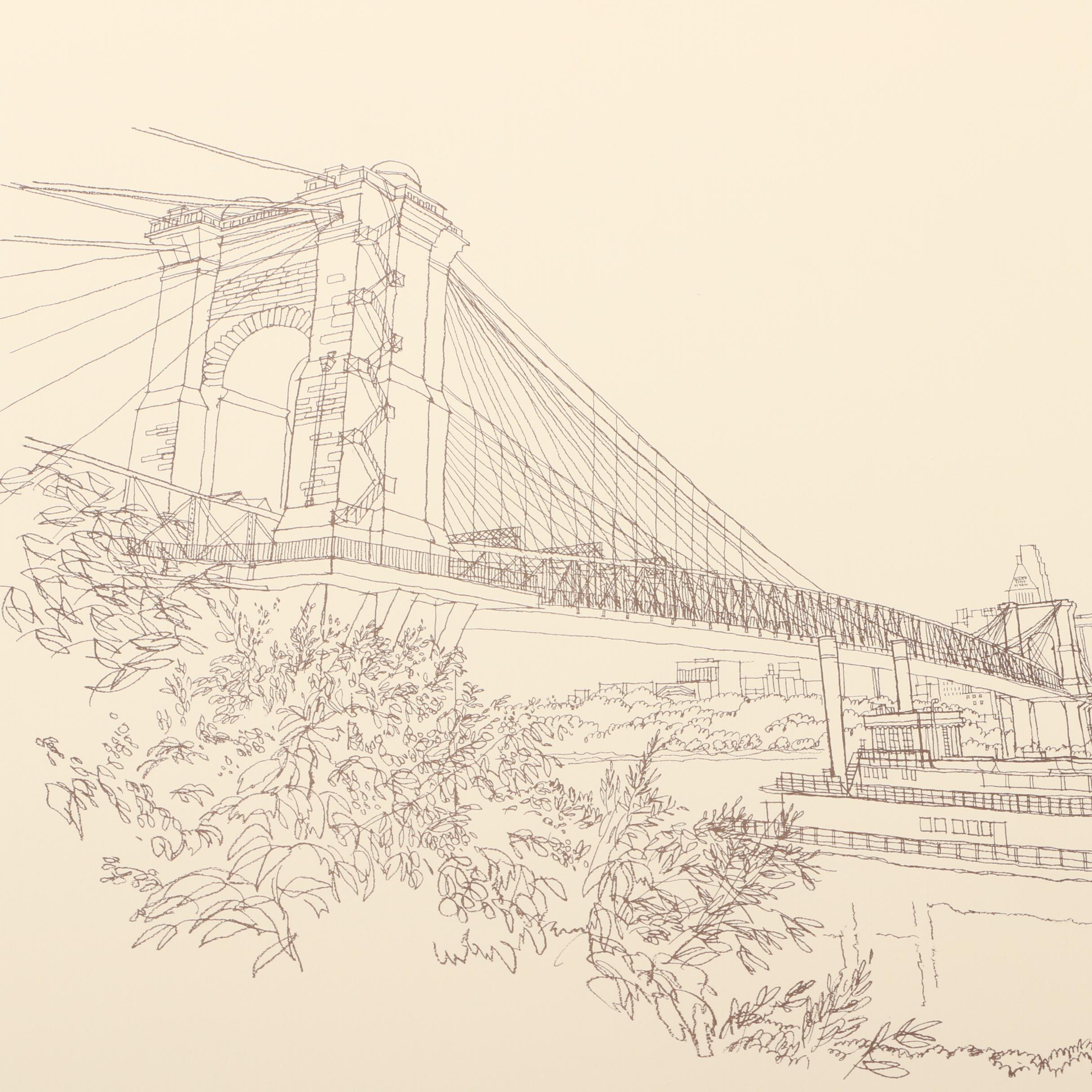 C. Orlemann Lithograph Prints of Cincinnati Landmarks