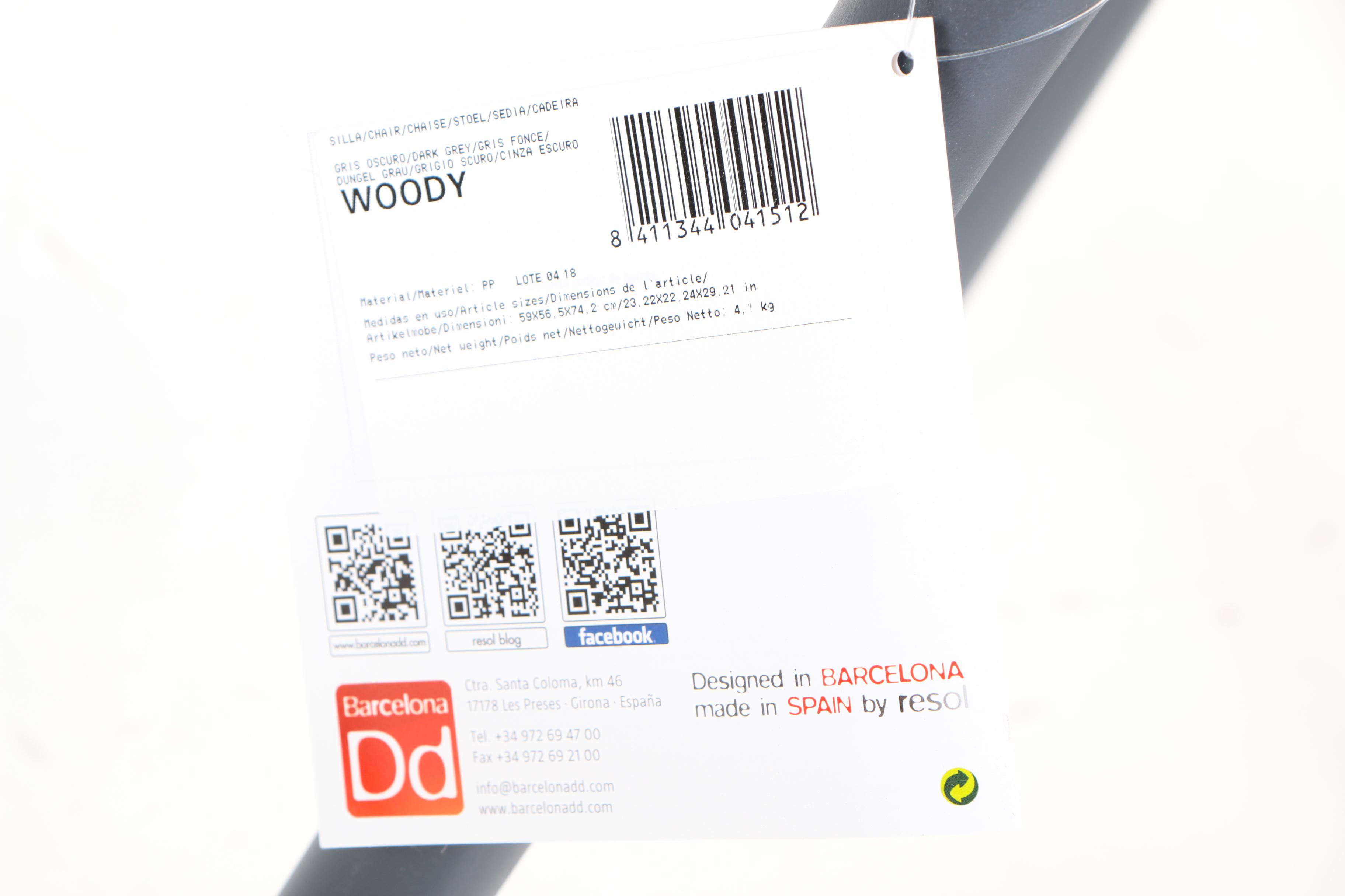 Josep Lluscà "Woody" Molded Polypropylene Indoor/Outdoor Stacking Armchairs