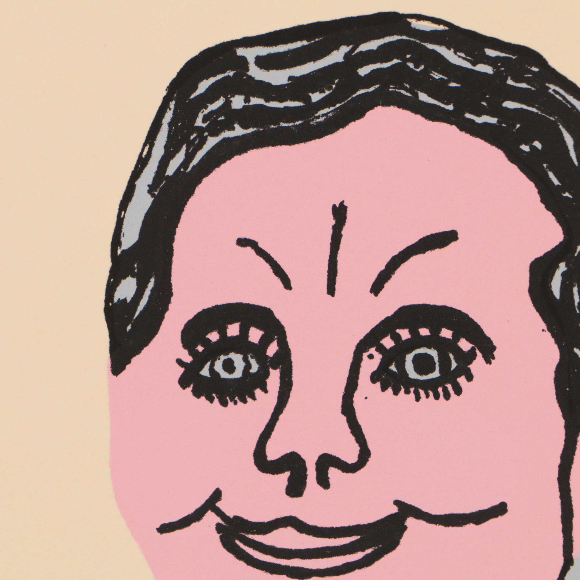 Howard Finster 1977 Serigraph "A.J. Showwalter The Songwrighter"