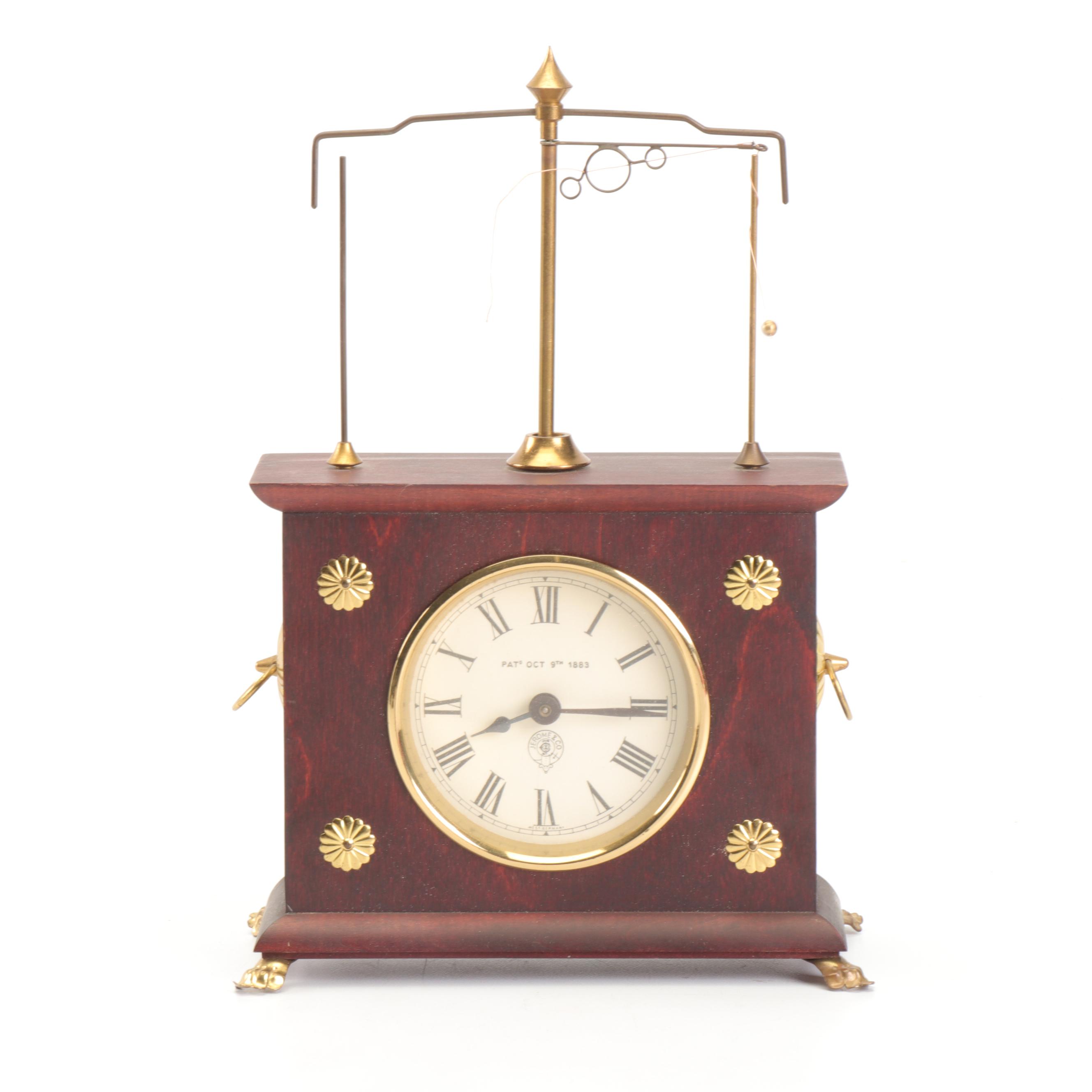 Jerome & Co. Reproduction Horolovar Flying Pendulum Clock, Late 20th Century