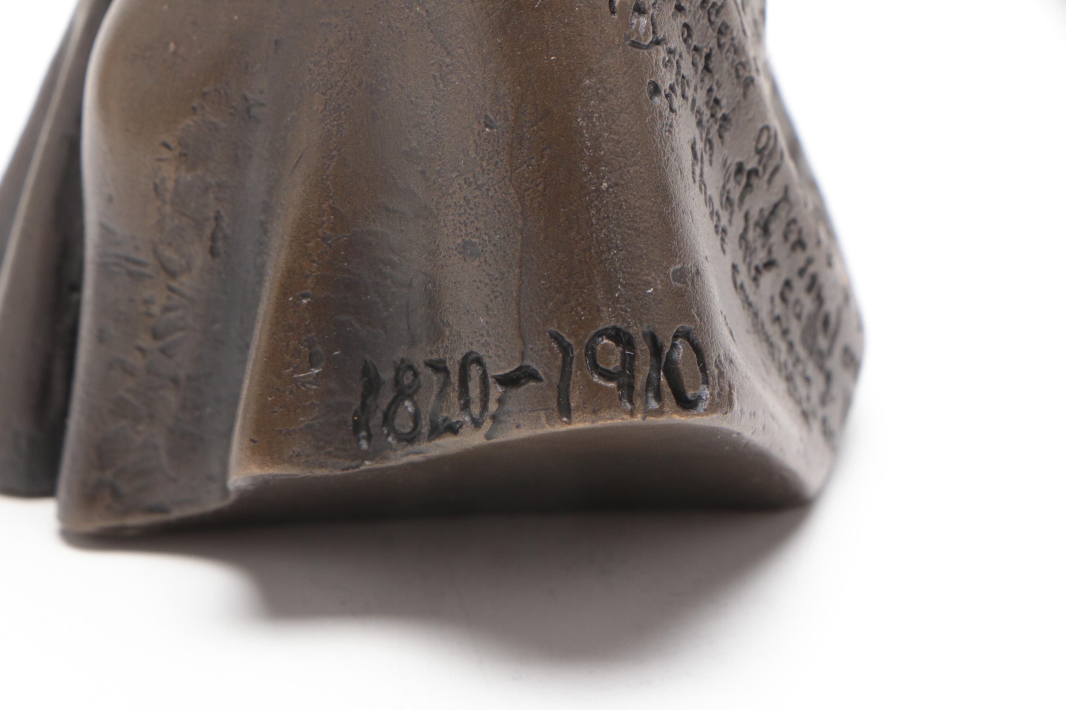 Frankart Bronze Bust Bookends with Jerome L. Cox "Florence Nightingale" Bust