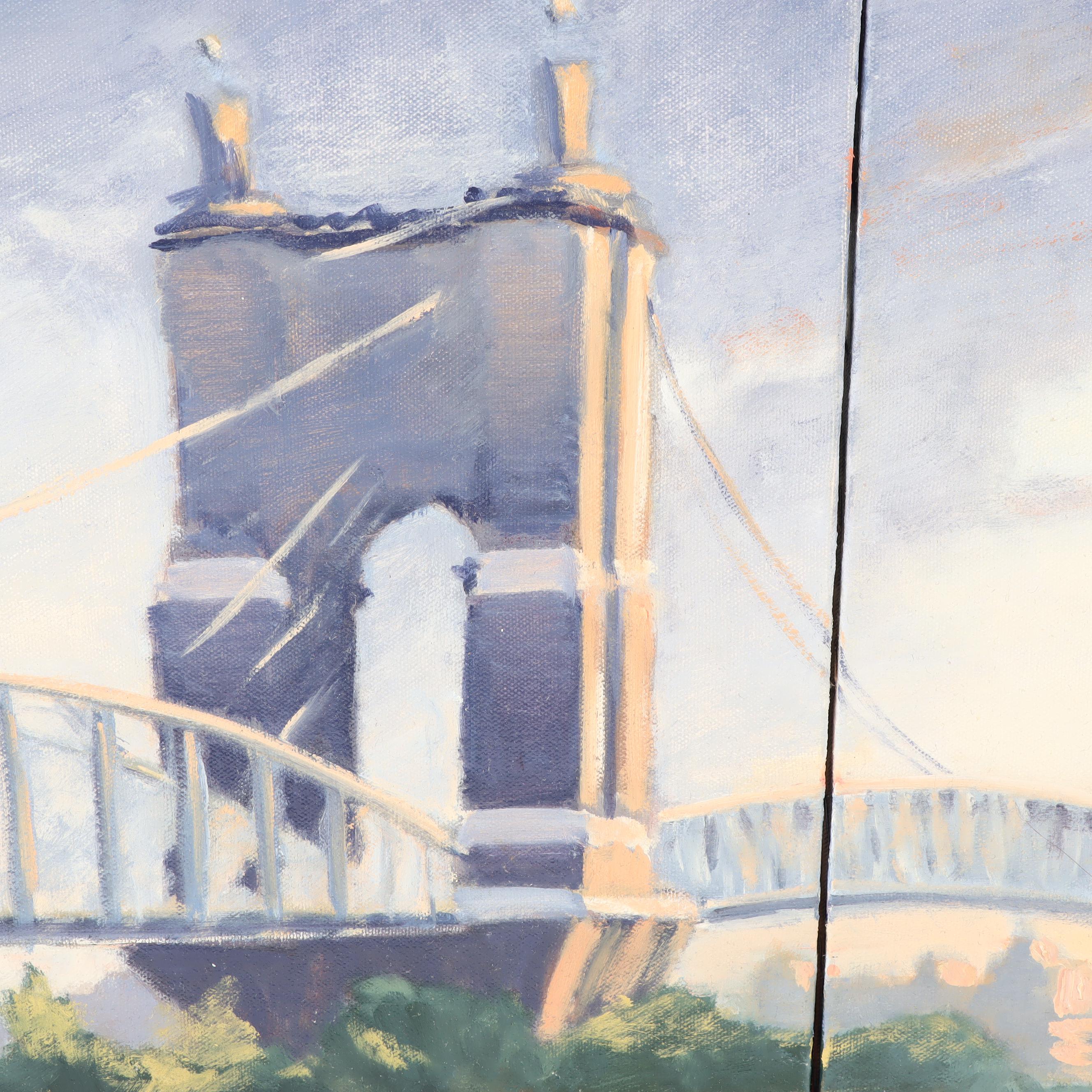 Paul Wolven Oil Painting of the John A. Roebling Suspension Bridge