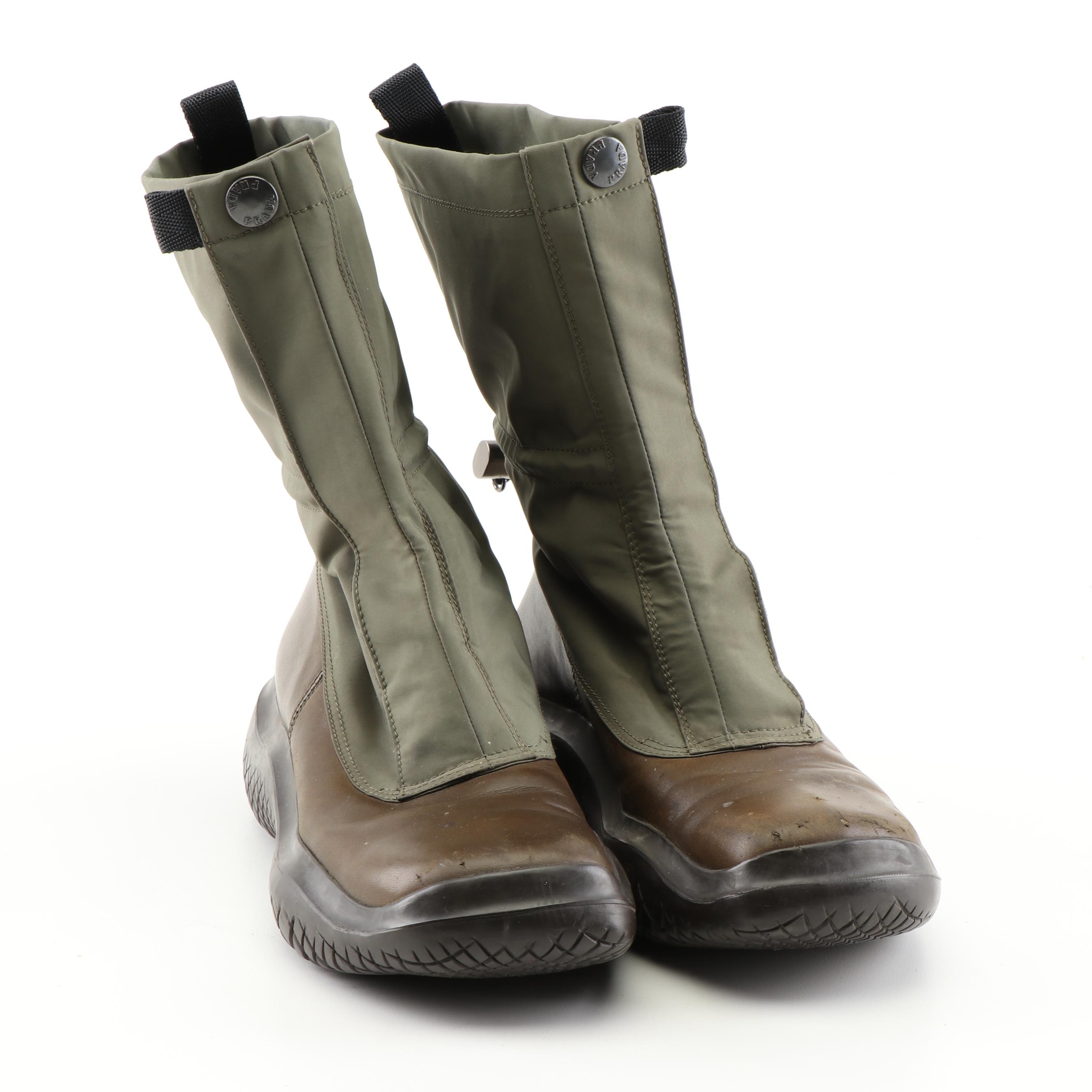 Prada Technical Square Toe Vibram Boots