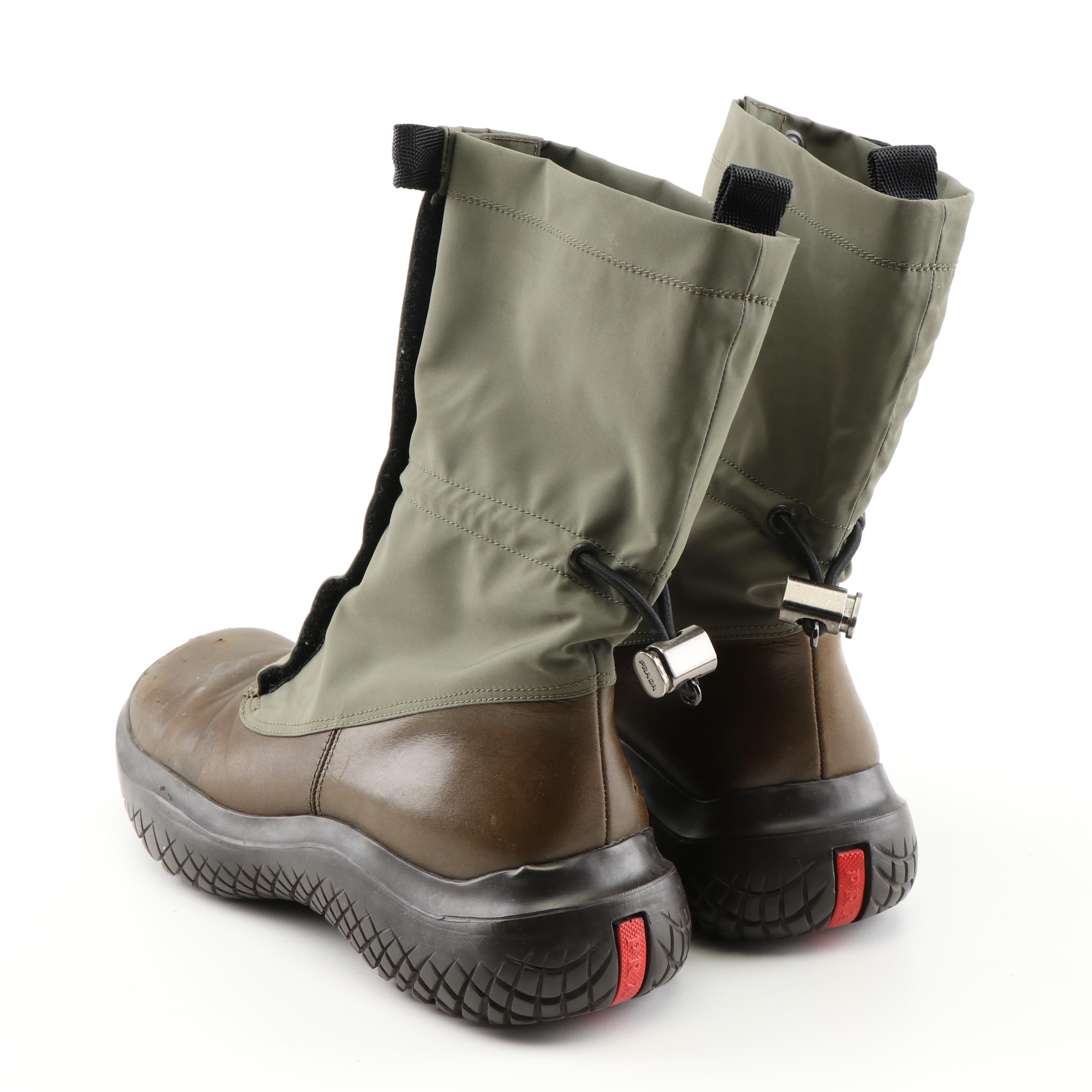 Prada Technical Square Toe Vibram Boots