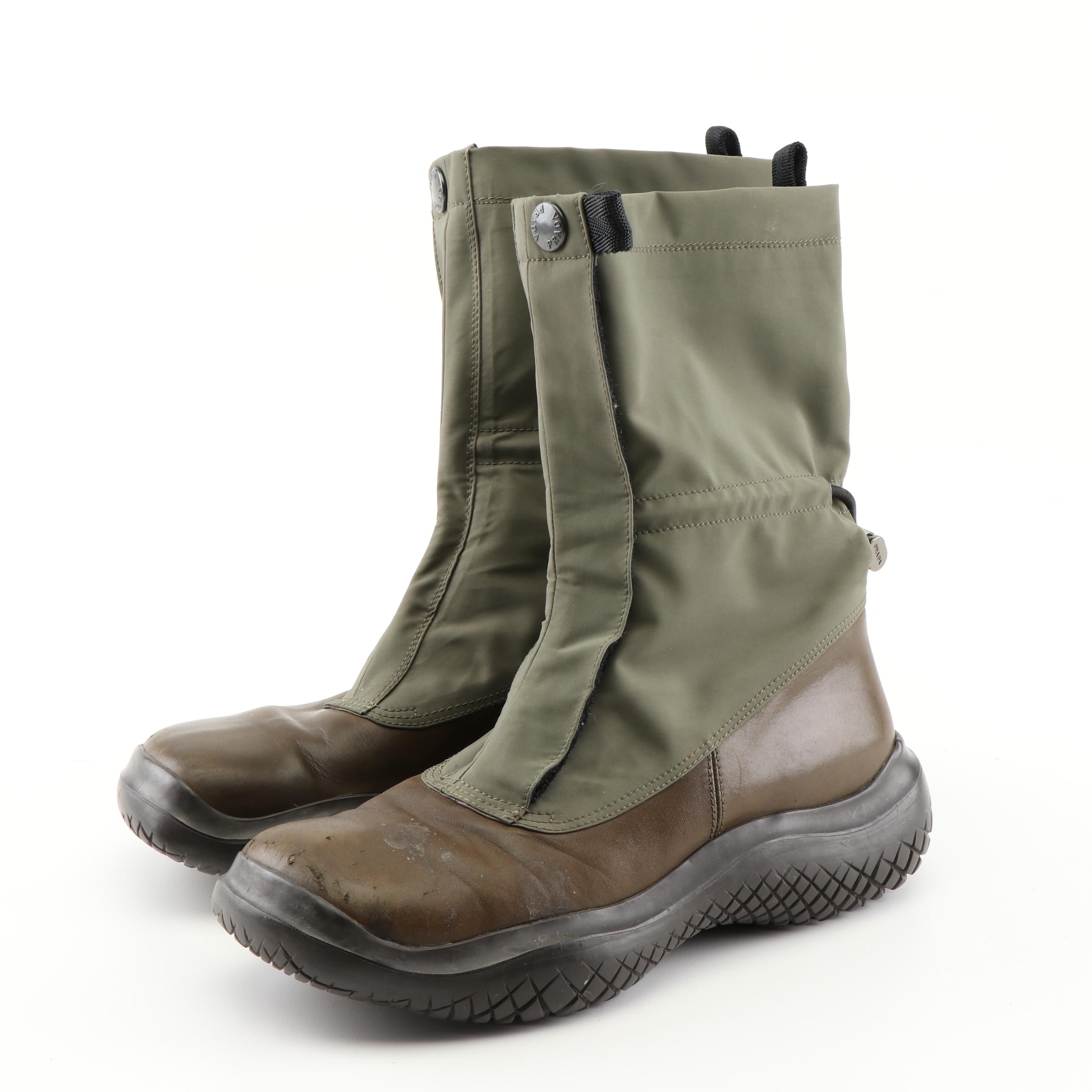 Prada Technical Square Toe Vibram Boots