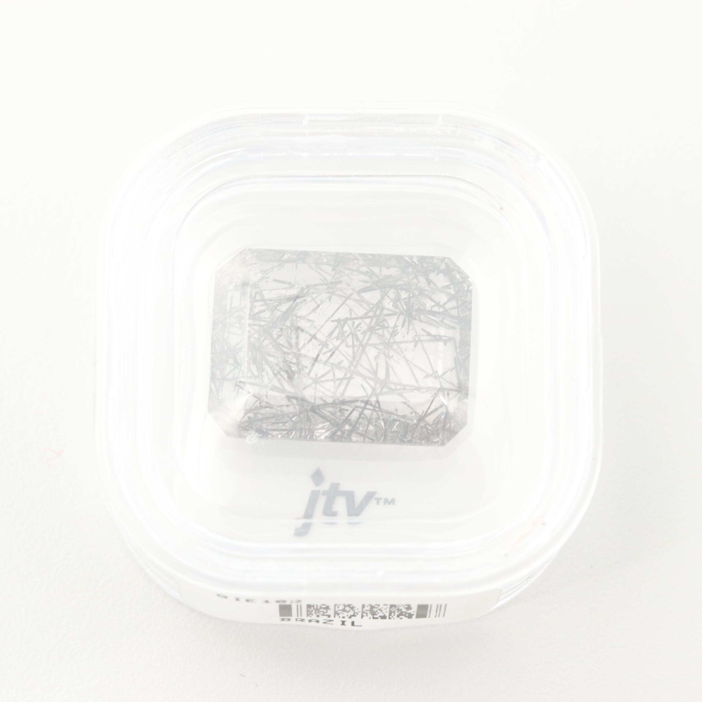 Loose 12.76 CT Tourmalinated Quartz Stone 20 mm x 15 mm