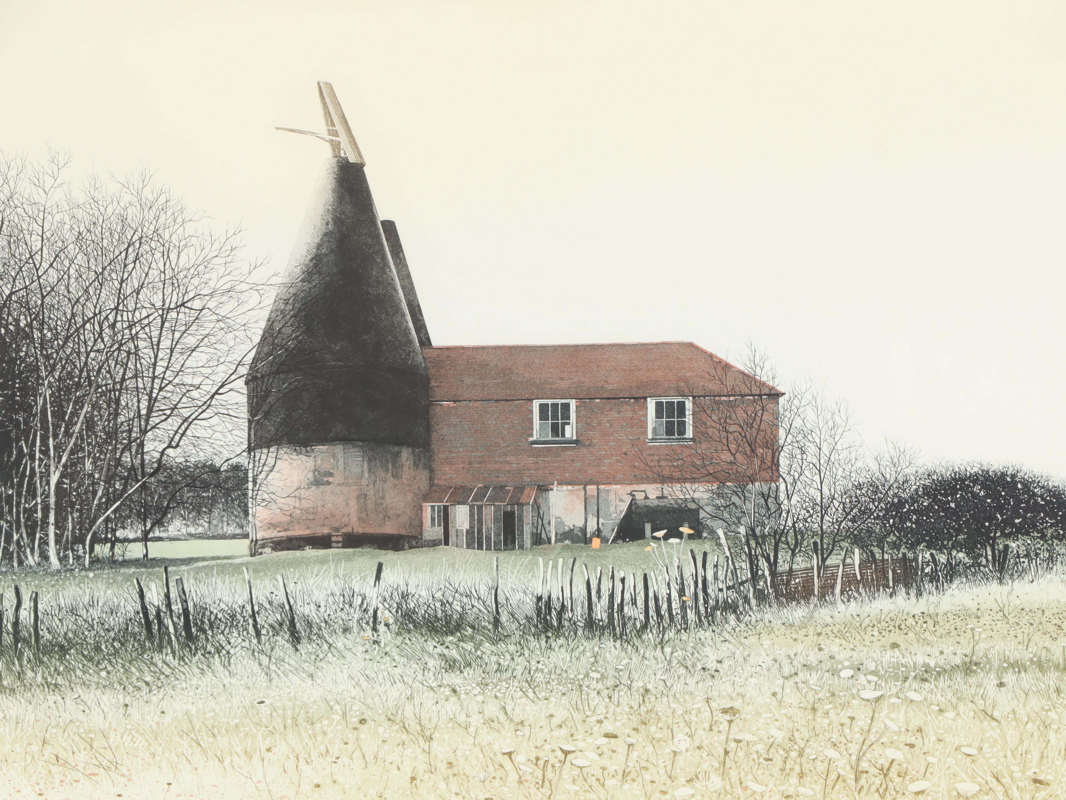 Paul Bisson Etching with Aquatint "Oast House, Madlands Farms"