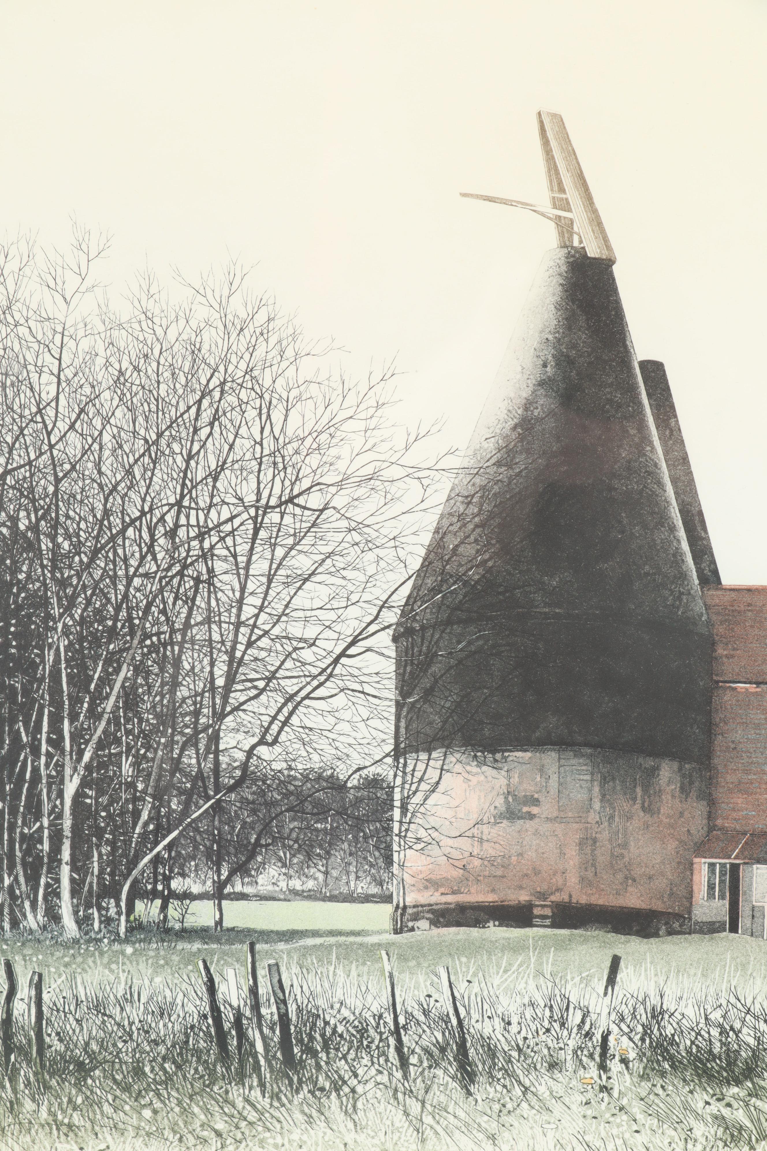 Paul Bisson Etching with Aquatint "Oast House, Madlands Farms"