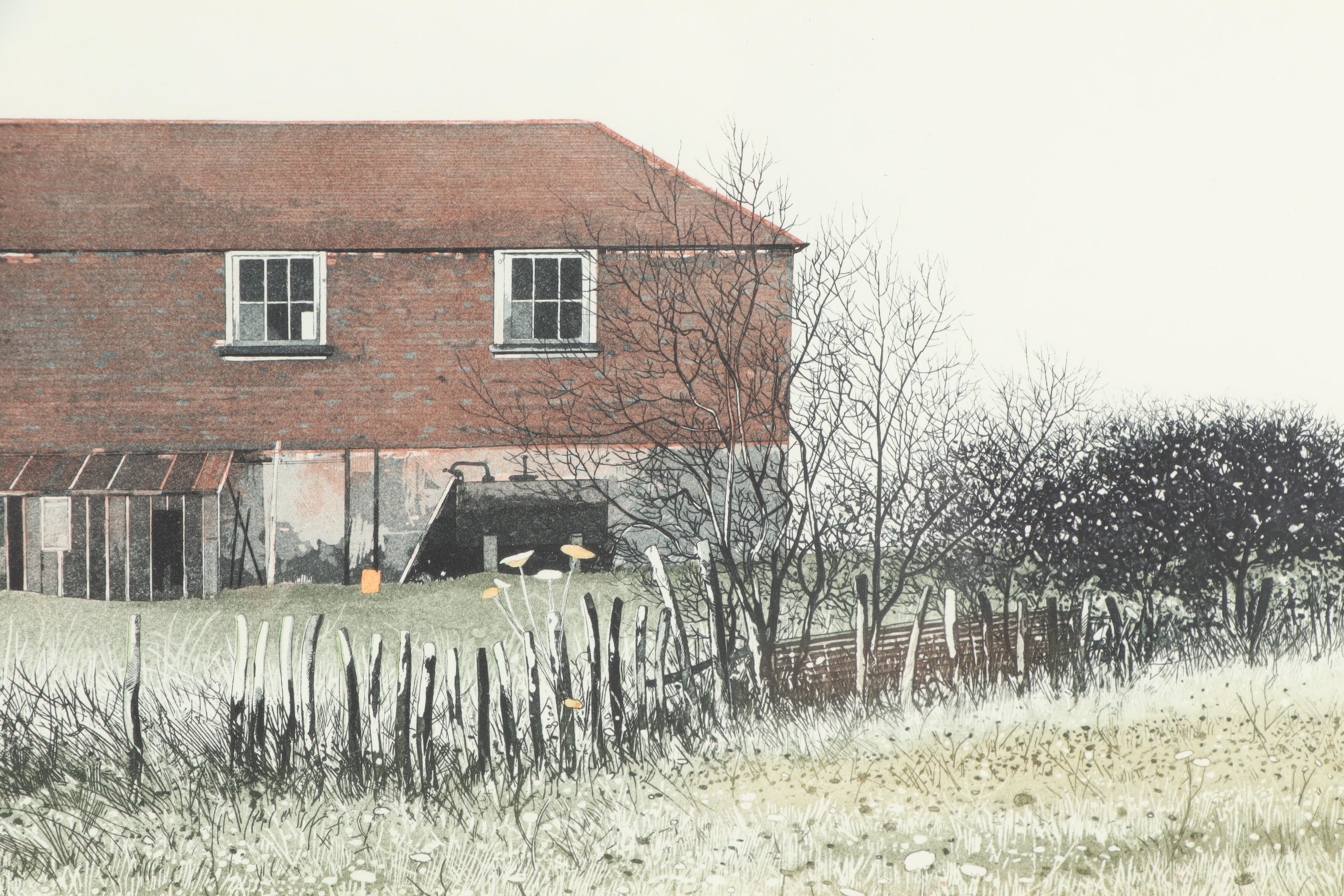 Paul Bisson Etching with Aquatint "Oast House, Madlands Farms"