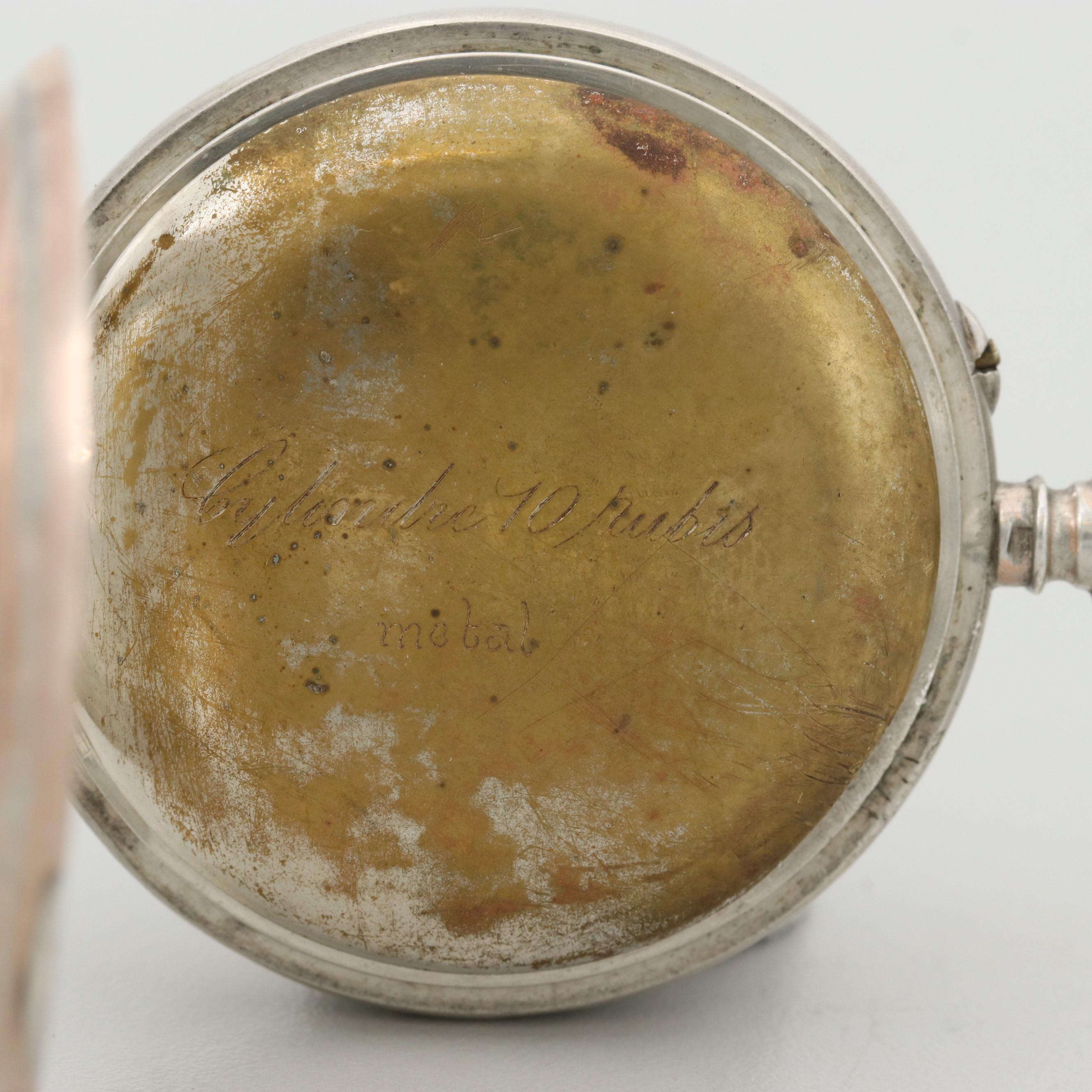 Antique Galonne Swiss 800 Silver Open Face Pocket Watch