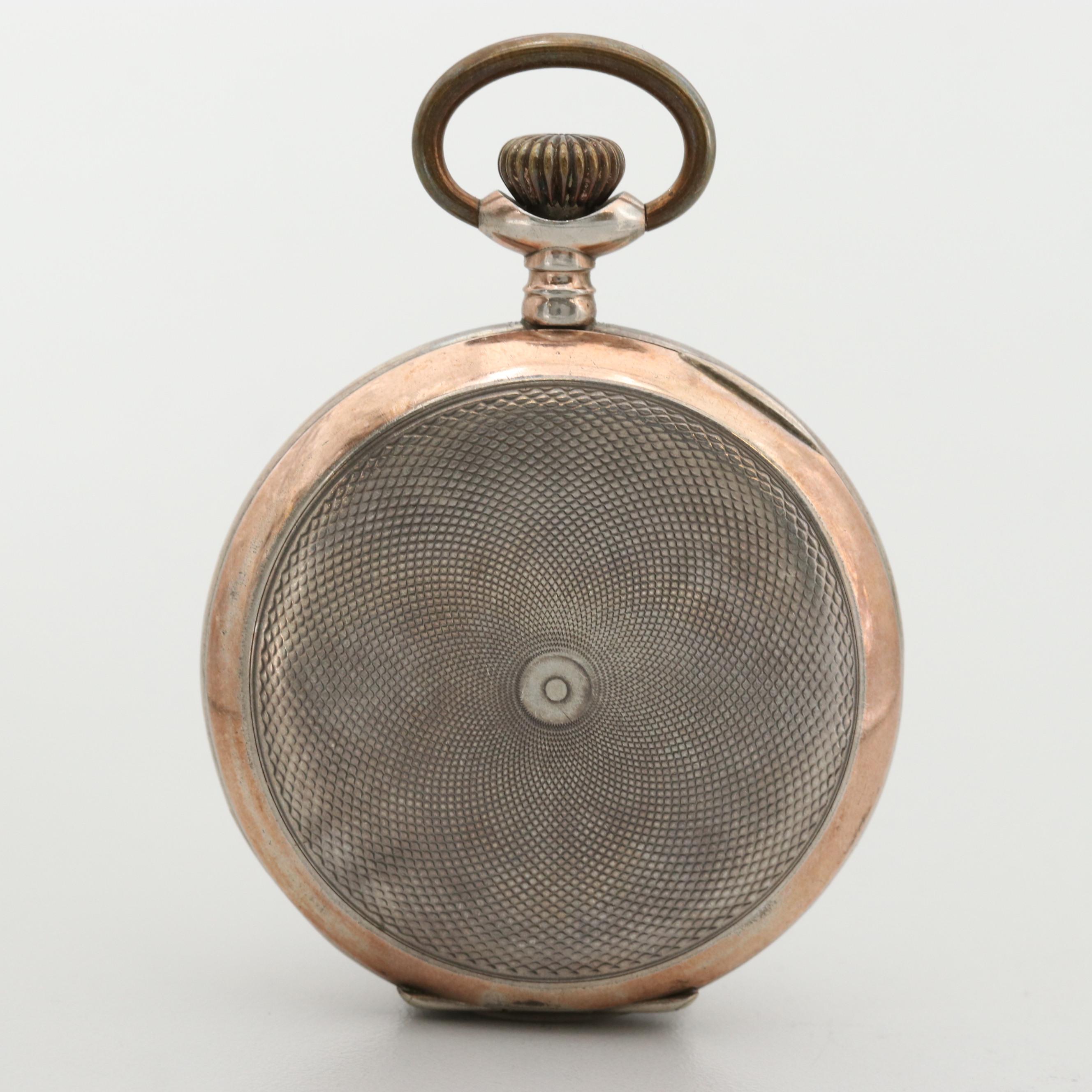 Vintage 800 Silver Swiss Hunting Case Pocket Watch