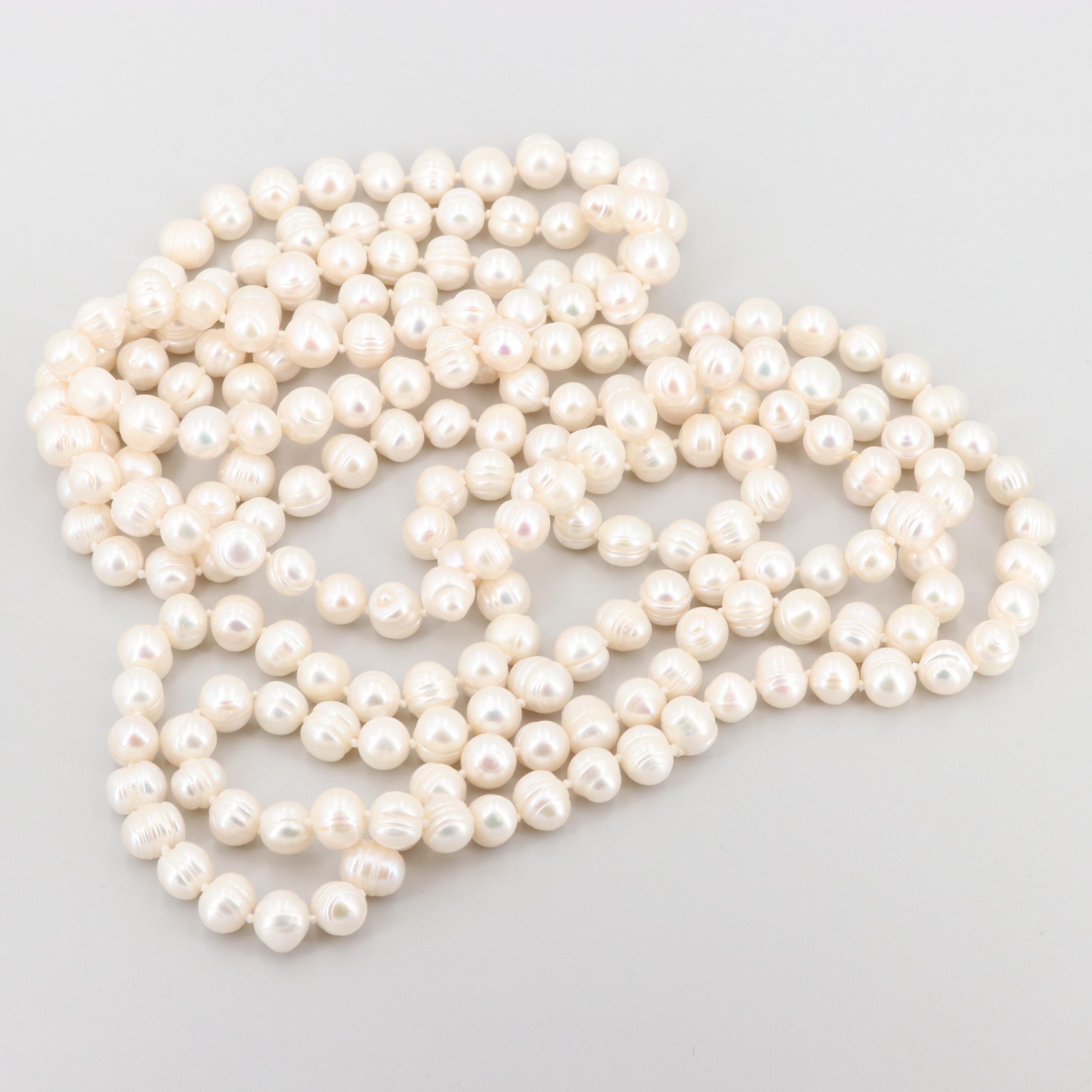 Cultured Pearl Hand Knotted Endless Necklace