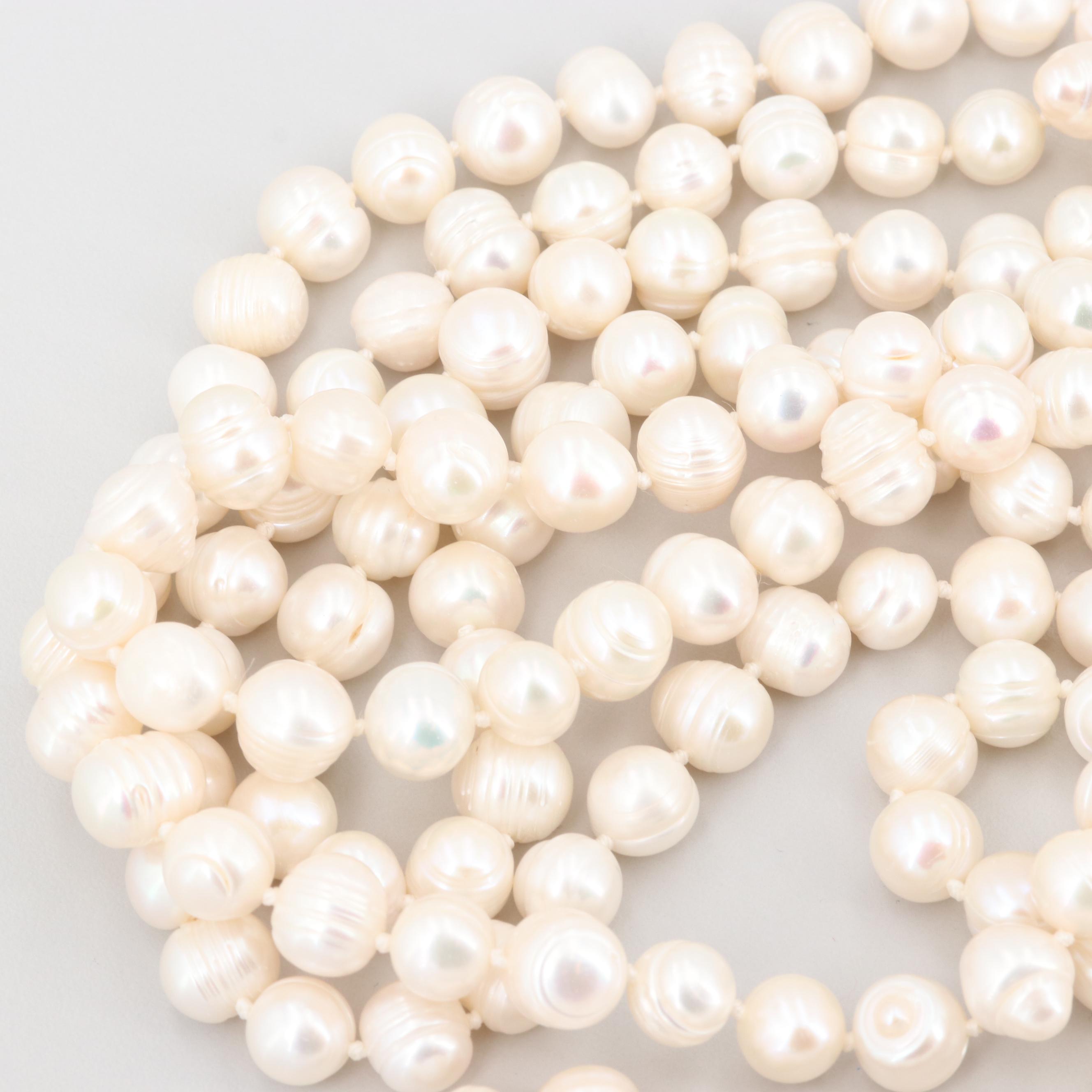 Cultured Pearl Hand Knotted Endless Necklace