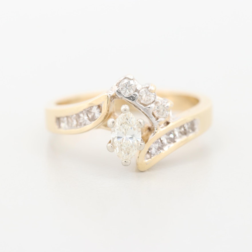 14K Yellow Gold Diamond Ring