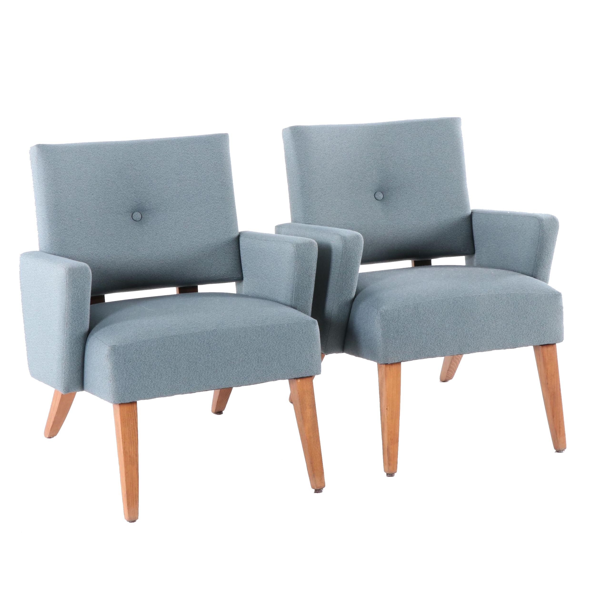 Mid Century Modern Style Upholstered Armchairs