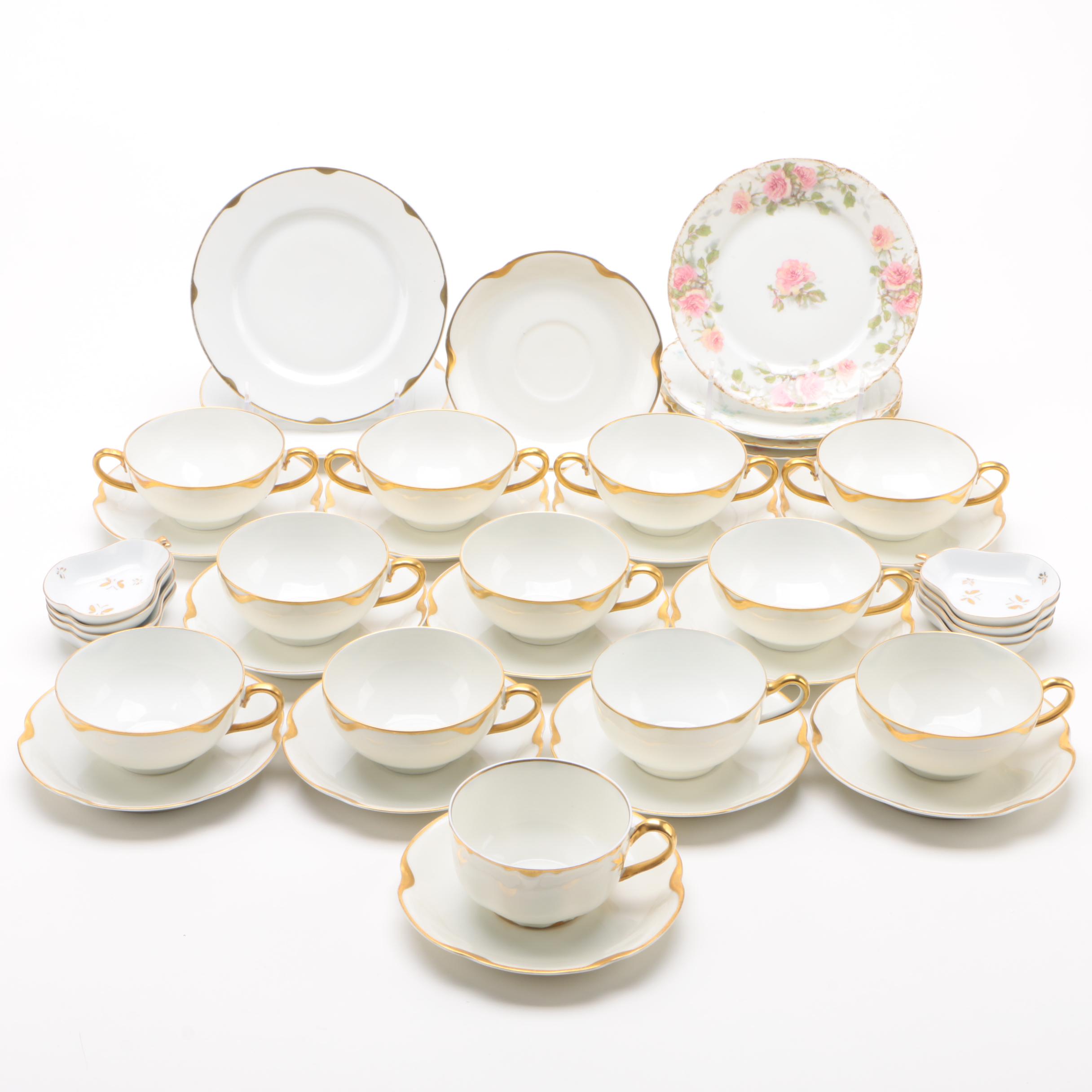 Haviland "Silver Anniversary" Dinnerware Pieces and other Continental Porcelain