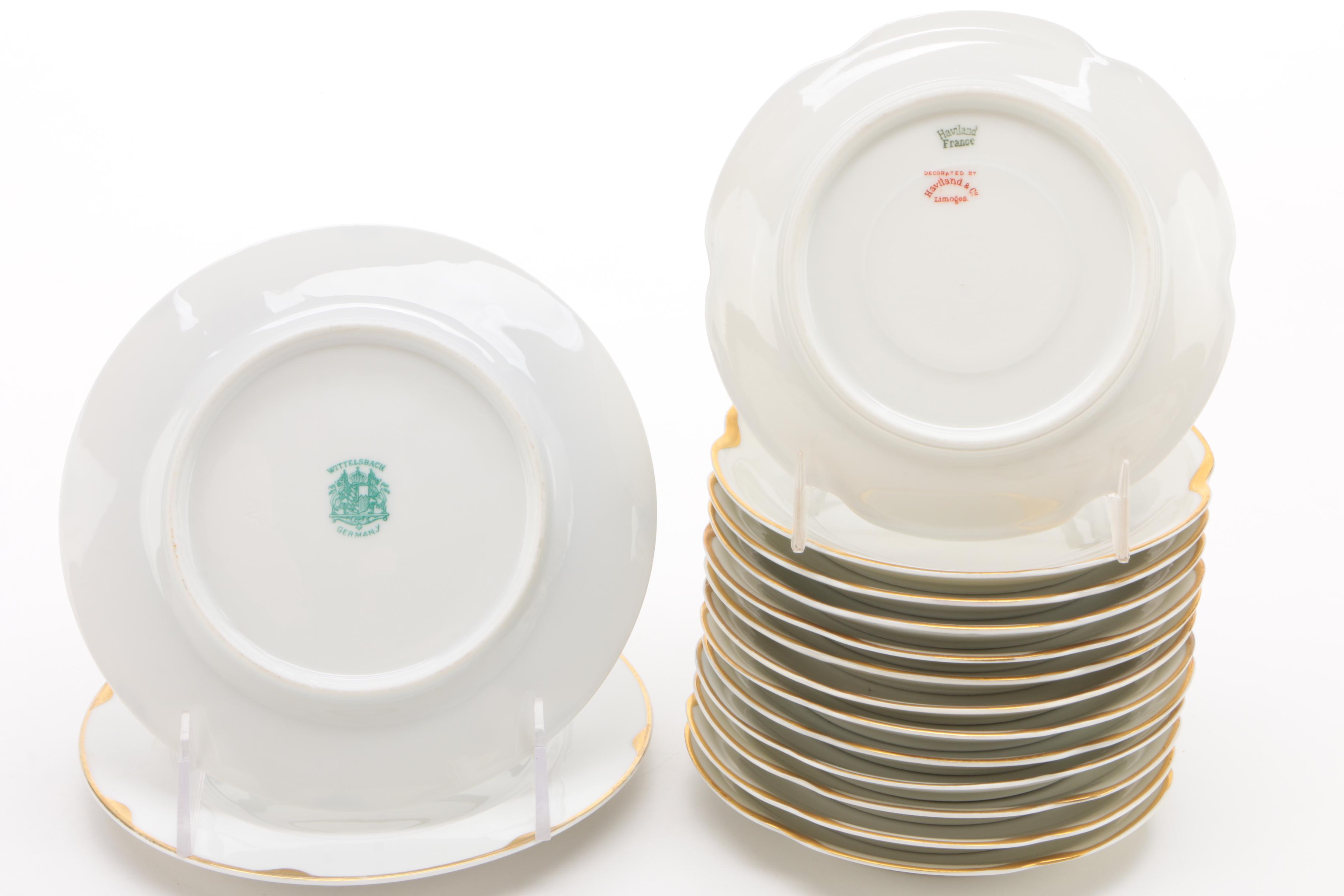 Haviland "Silver Anniversary" Dinnerware Pieces and other Continental Porcelain