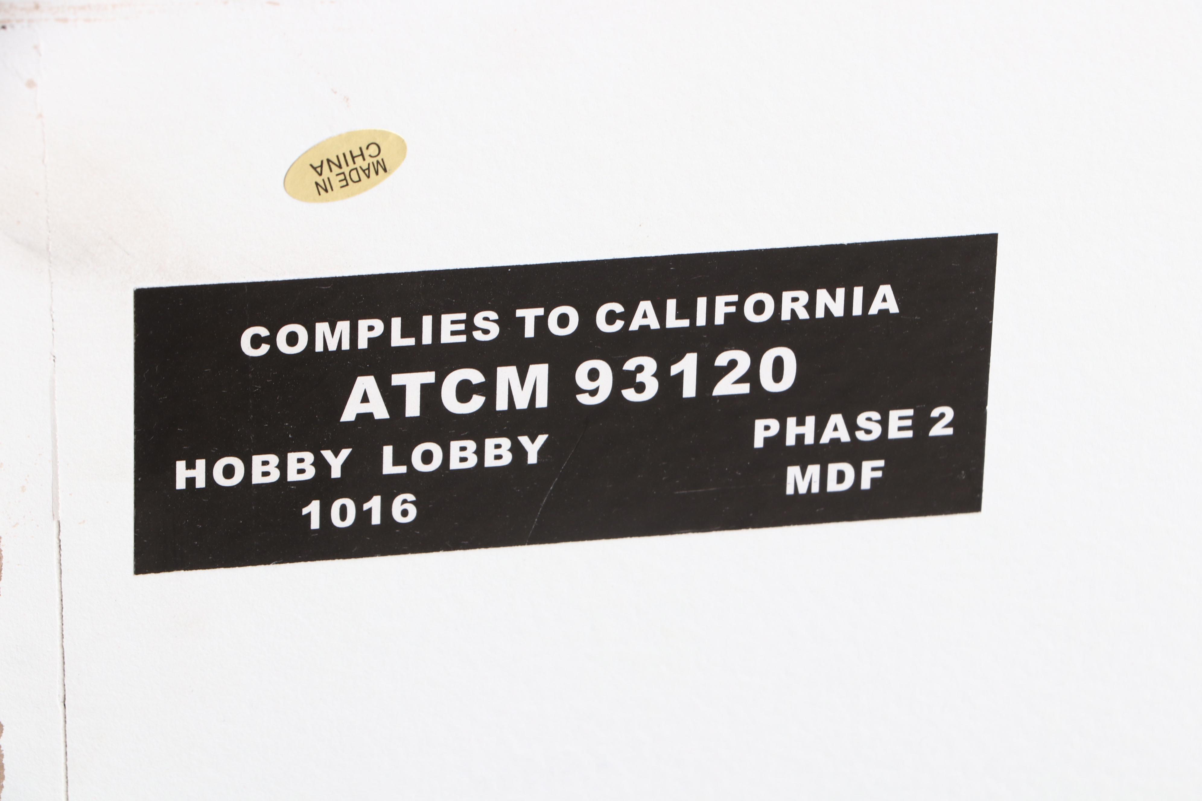 Hobby Lobby Distressed Finish Wood and Glass End Table, contemporary