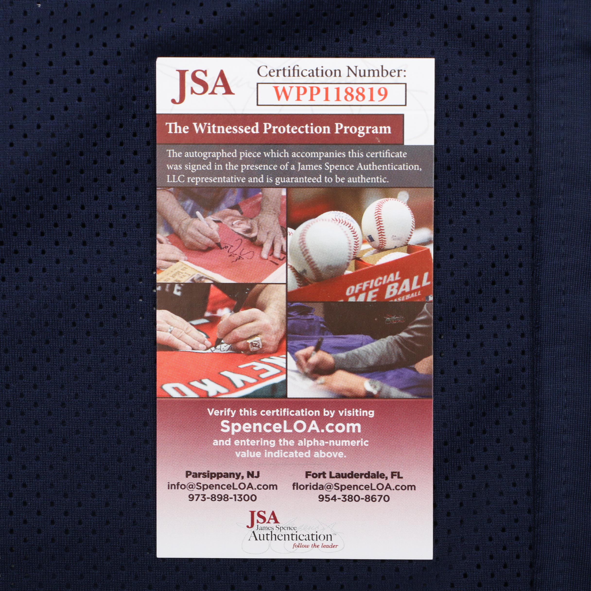 Rudy Ruettiger Signed "Never Quit" #45 Football Jersey, JSA COA