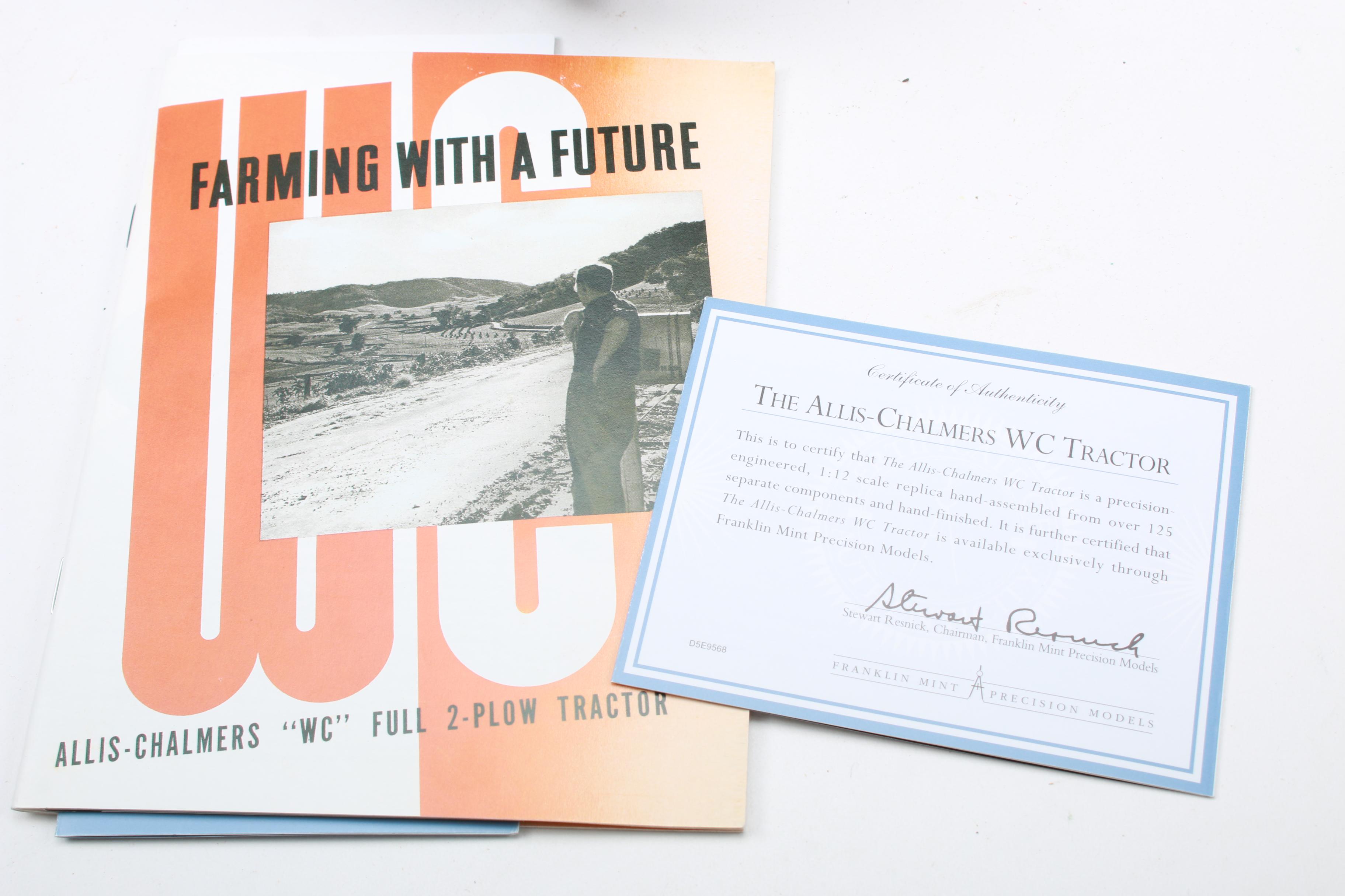 Franklin Mint "Precision Models" Allis Chalmers Die-cast WC Tractor