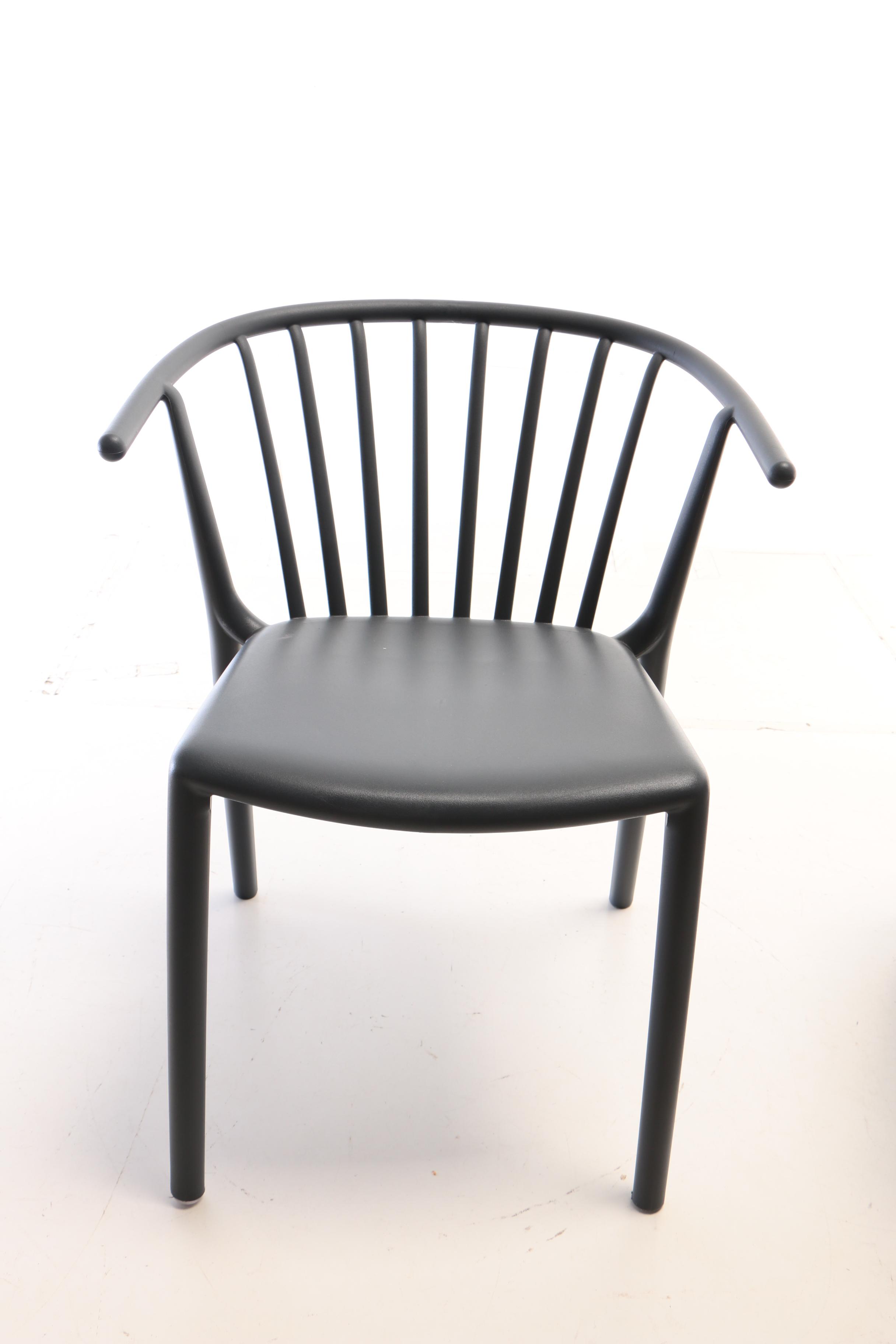 Josep Lluscà "Woody" Molded Polypropylene Indoor/Outdoor Stacking Armchairs