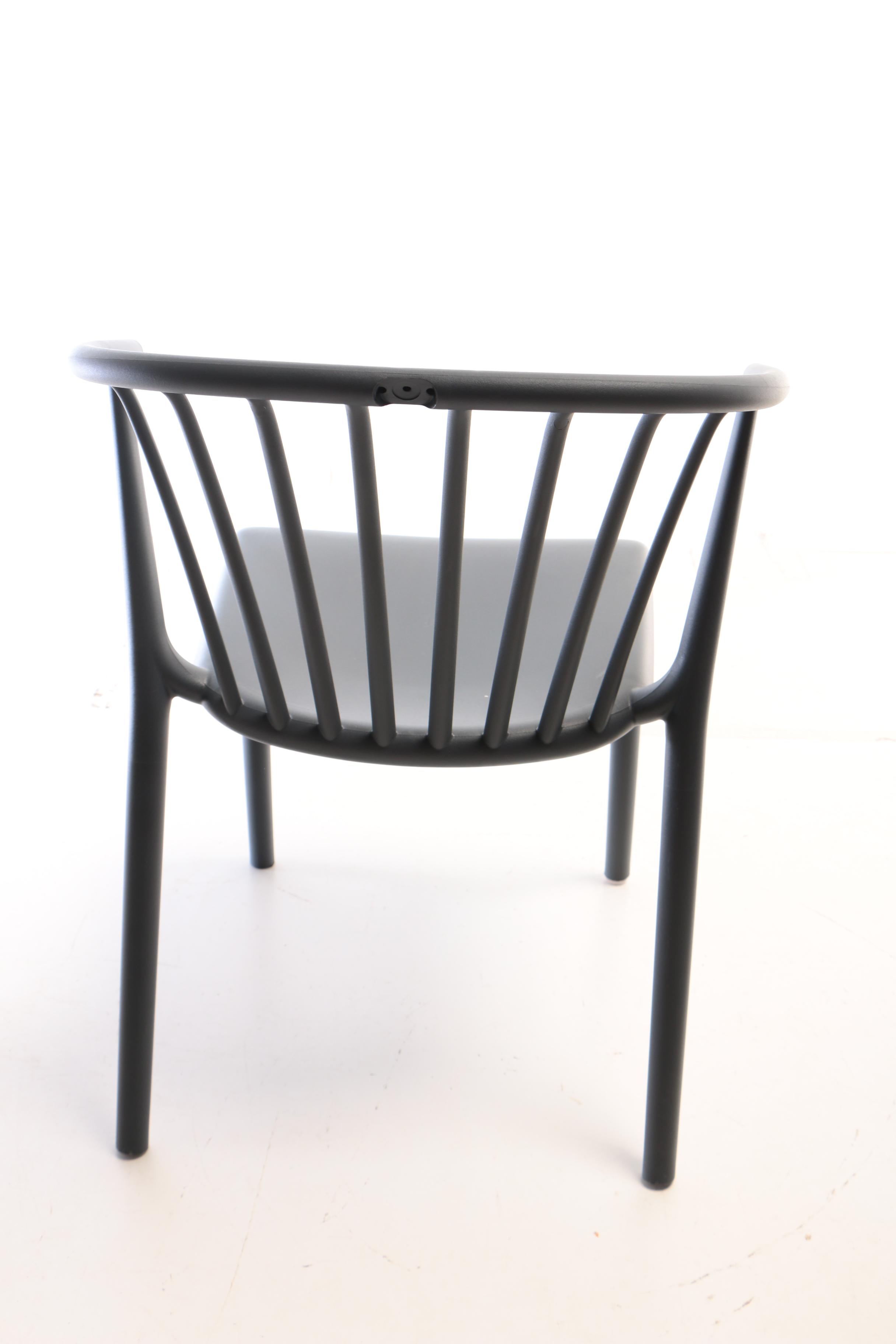 Josep Lluscà "Woody" Molded Polypropylene Indoor/Outdoor Stacking Armchairs