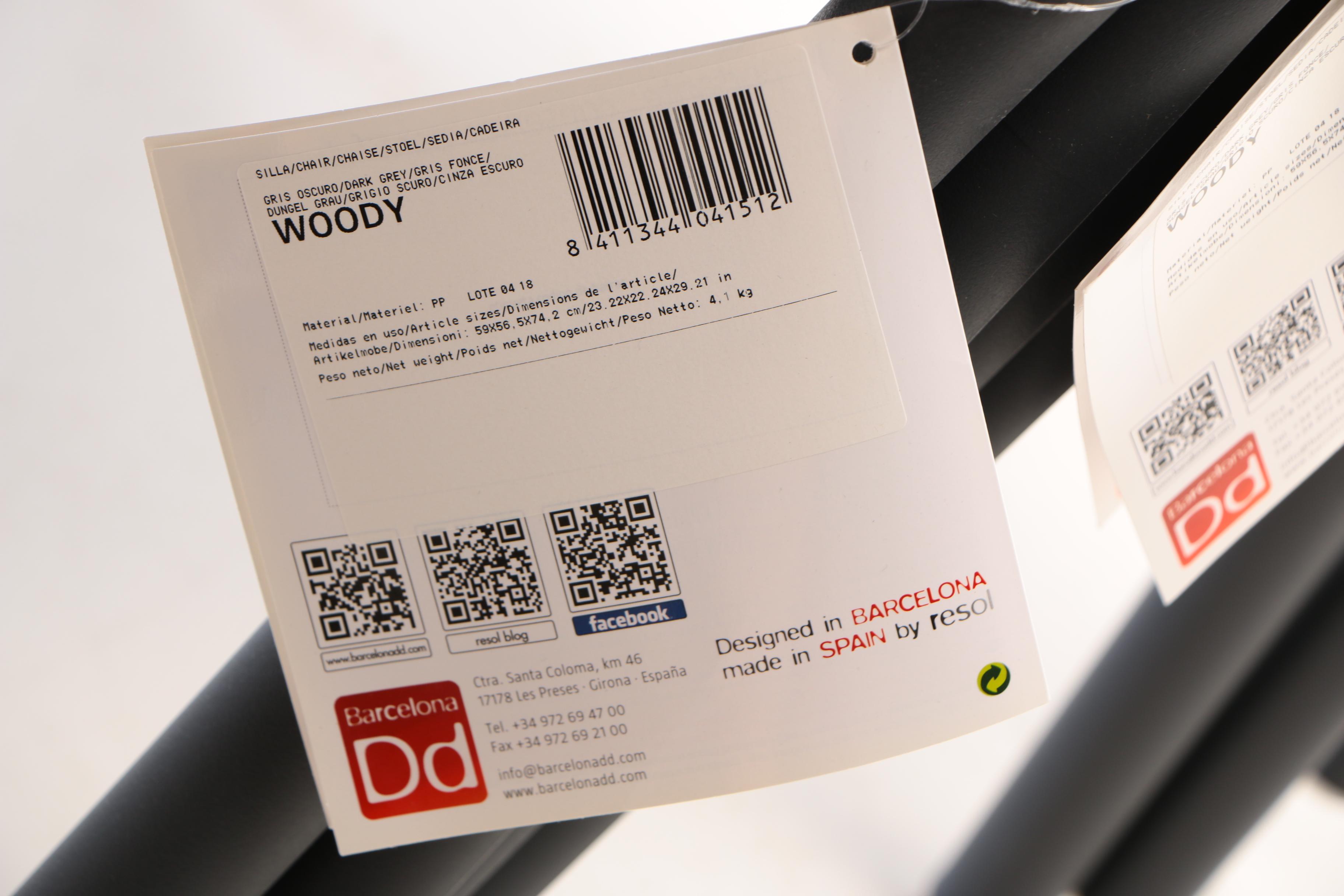 Josep Lluscà "Woody" Molded Polypropylene Indoor/Outdoor Stacking Armchairs