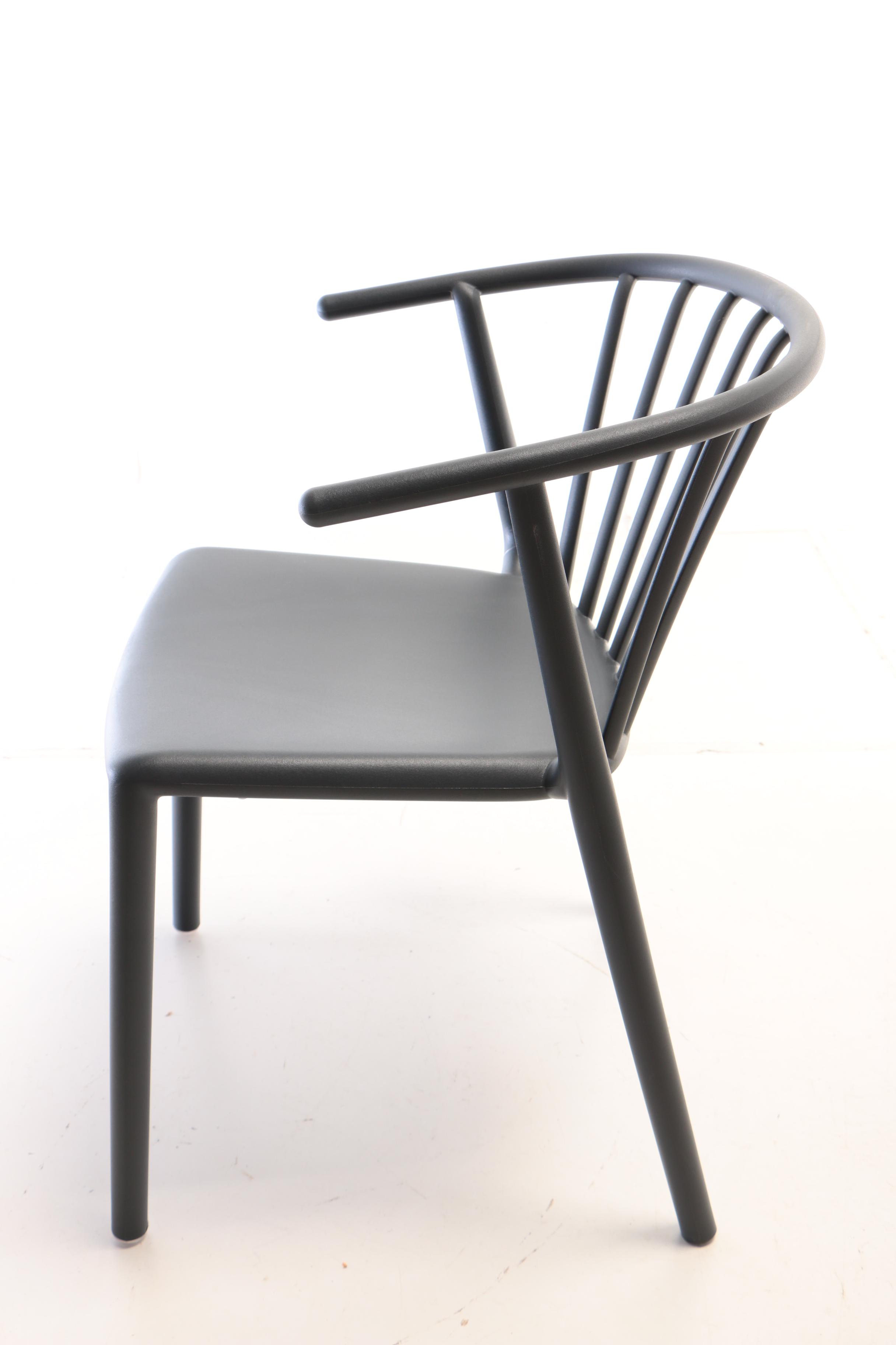 Josep Lluscà "Woody" Molded Polypropylene Indoor/Outdoor Stacking Armchairs