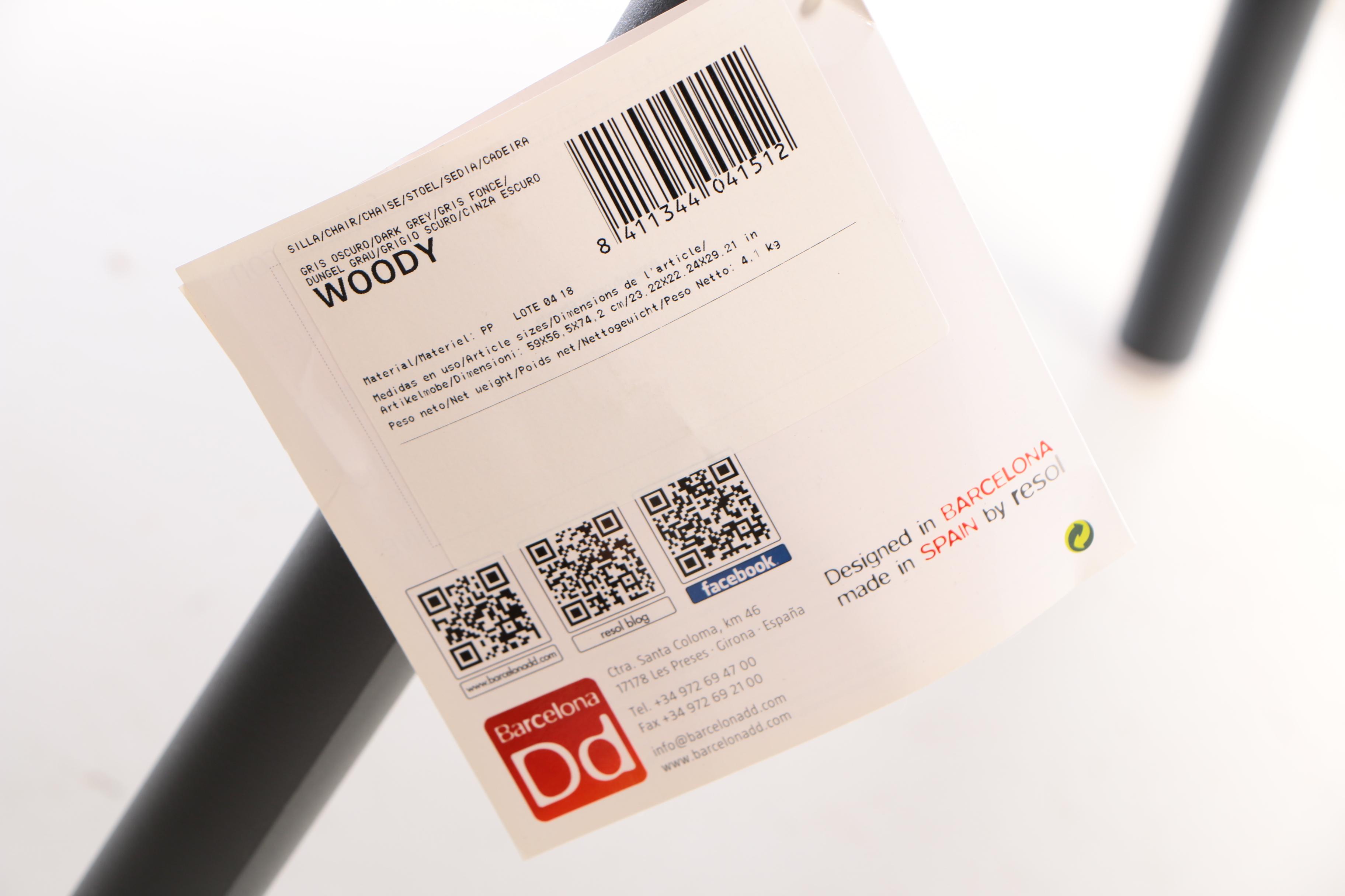 Josep Lluscà "Woody" Molded Polypropylene Indoor/Outdoor Stacking Armchairs