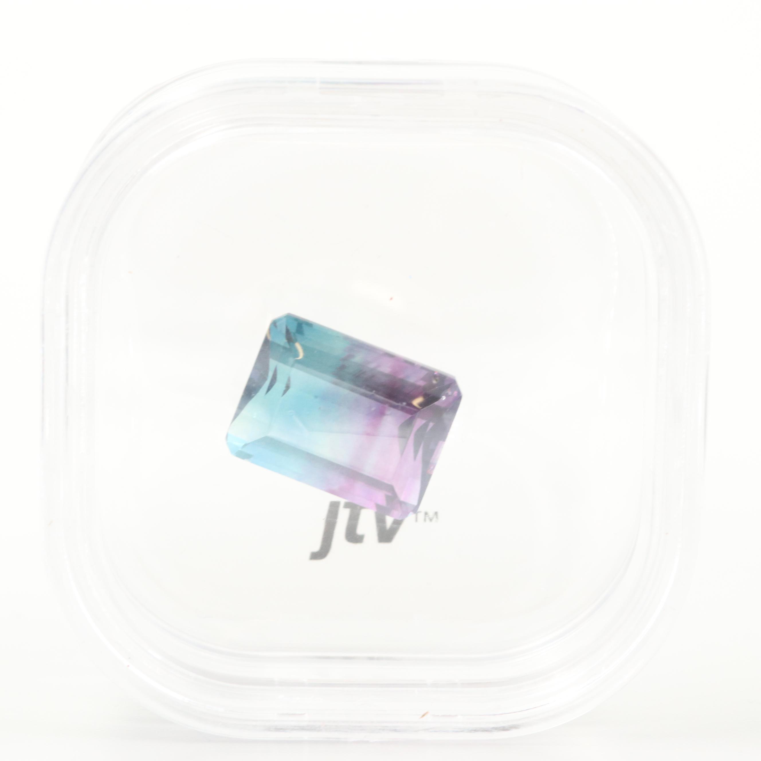 Loose 32.98 CT Bi-Color Fluorite 20 mm x 15 mm