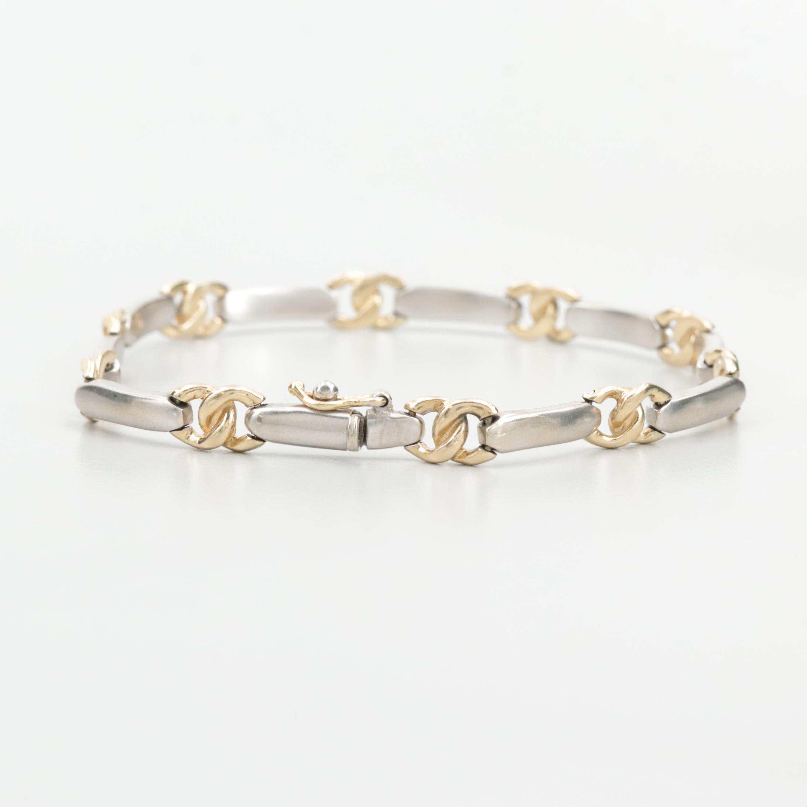 Cetas 14K White and Yellow Gold Link Bracelet