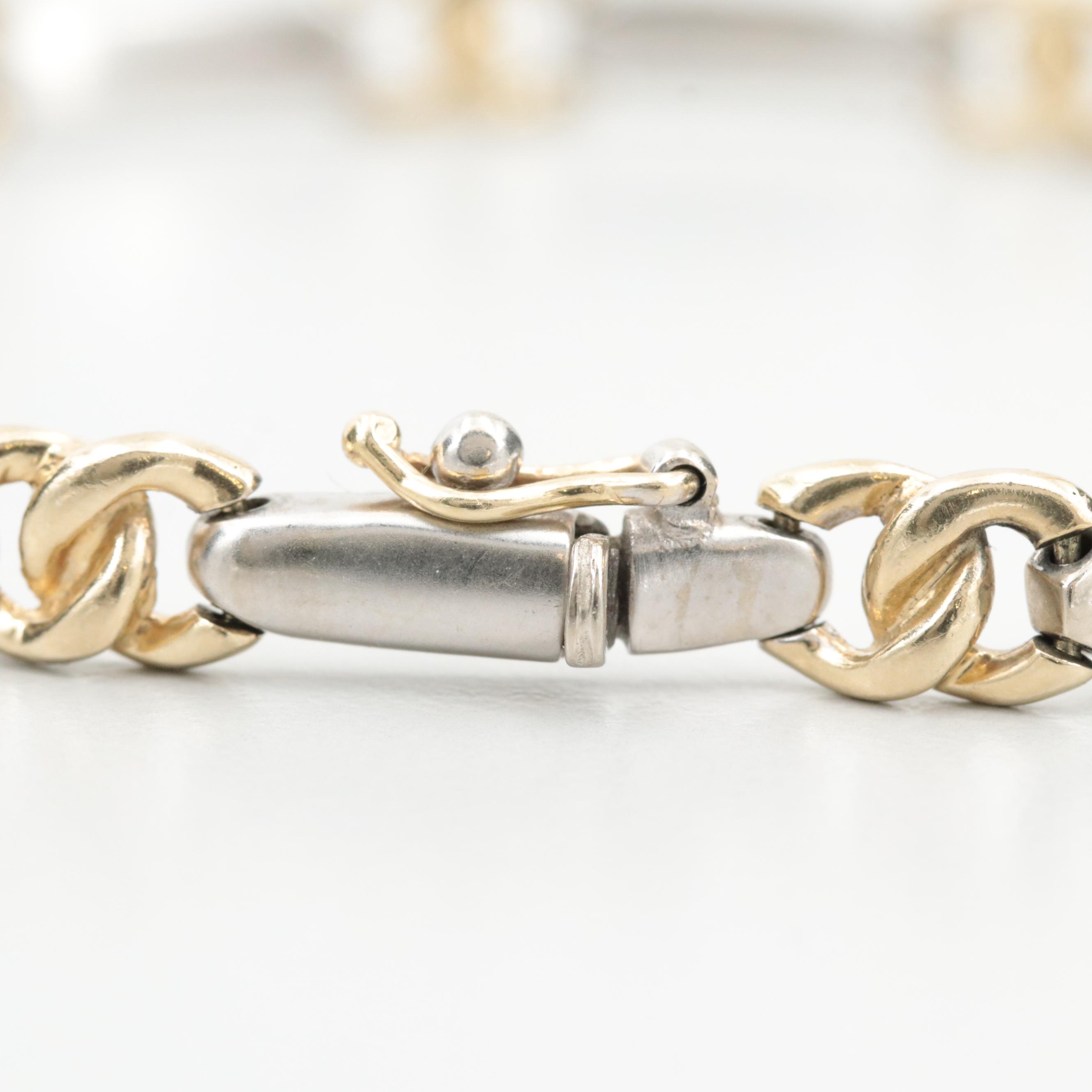 Cetas 14K White and Yellow Gold Link Bracelet