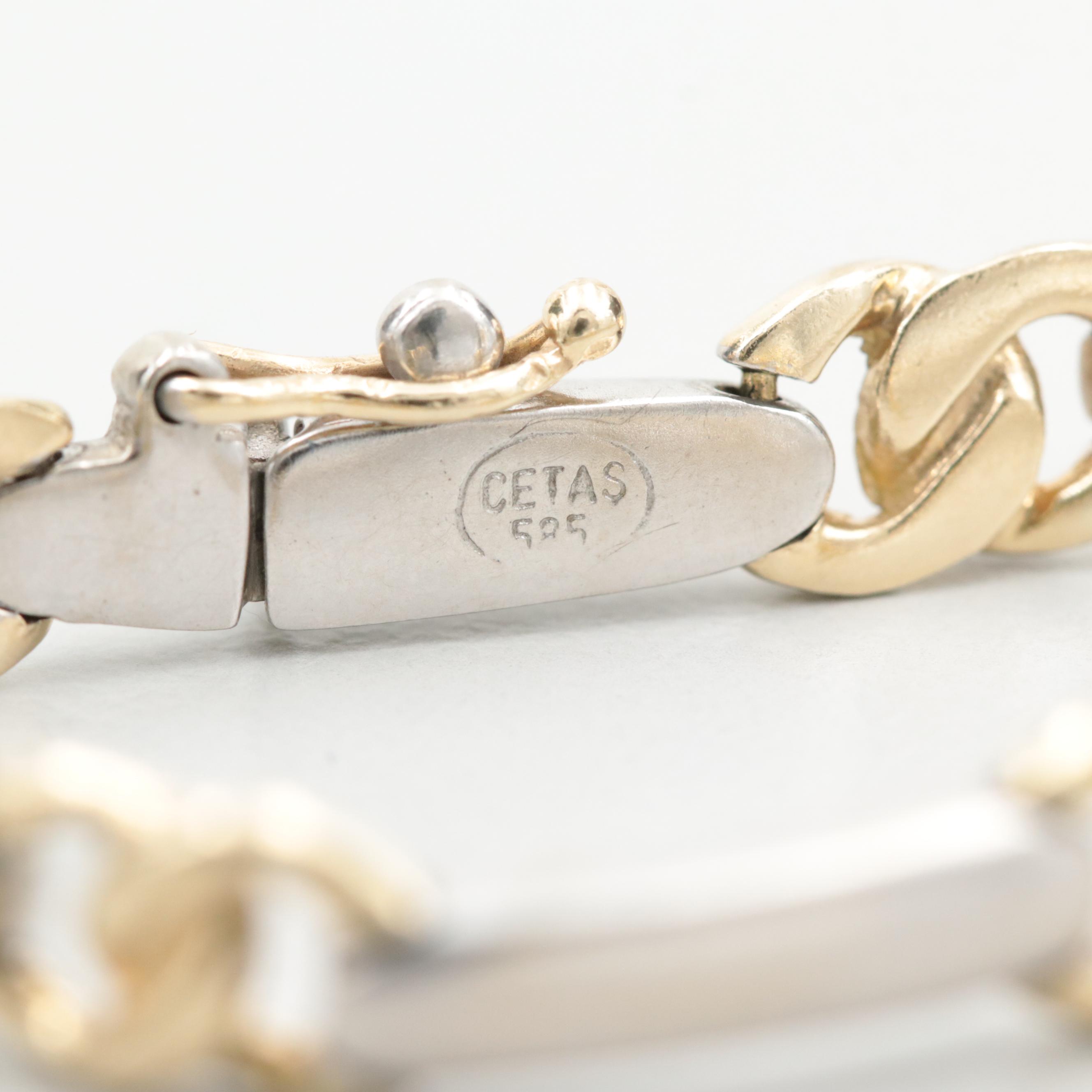 Cetas 14K White and Yellow Gold Link Bracelet