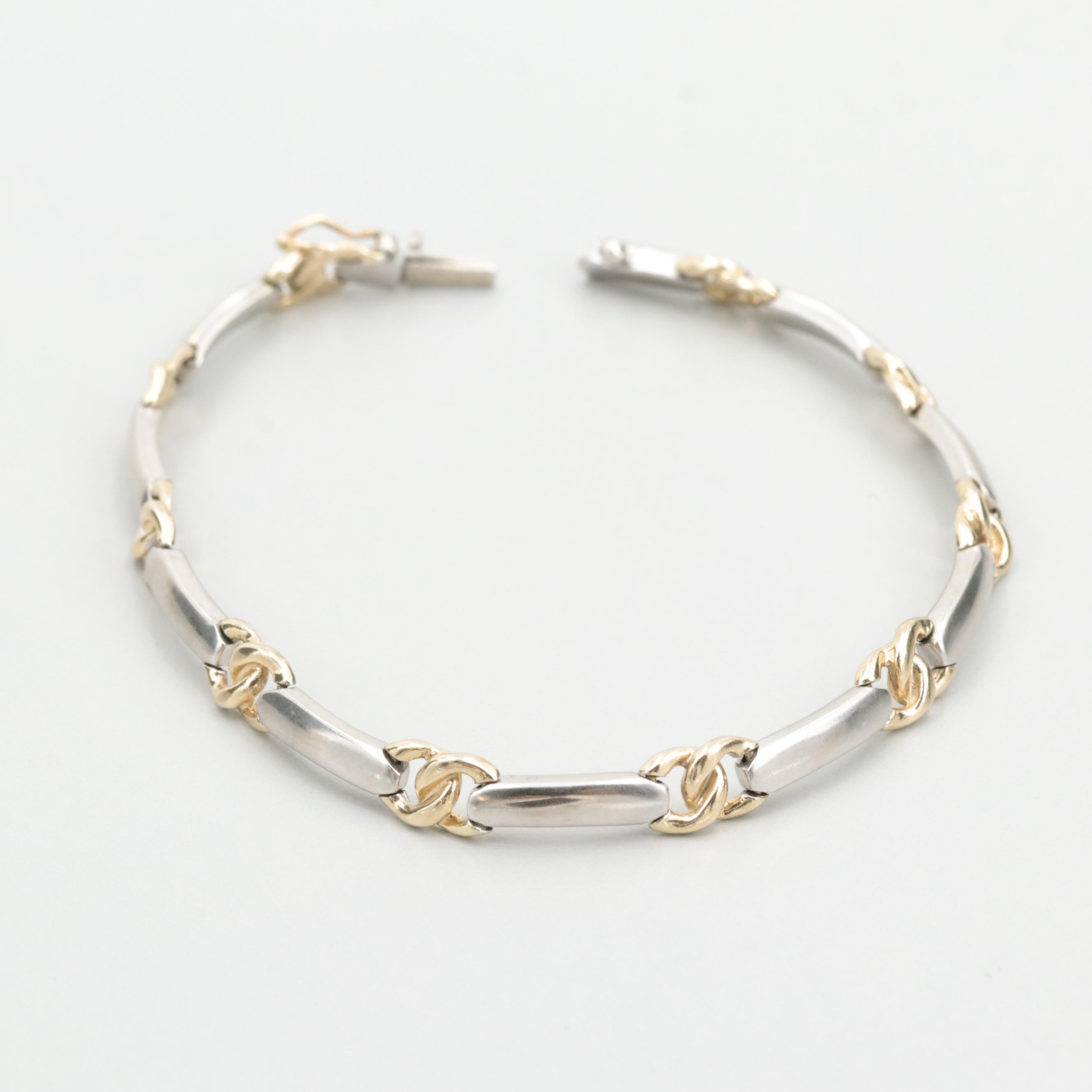 Cetas 14K White and Yellow Gold Link Bracelet