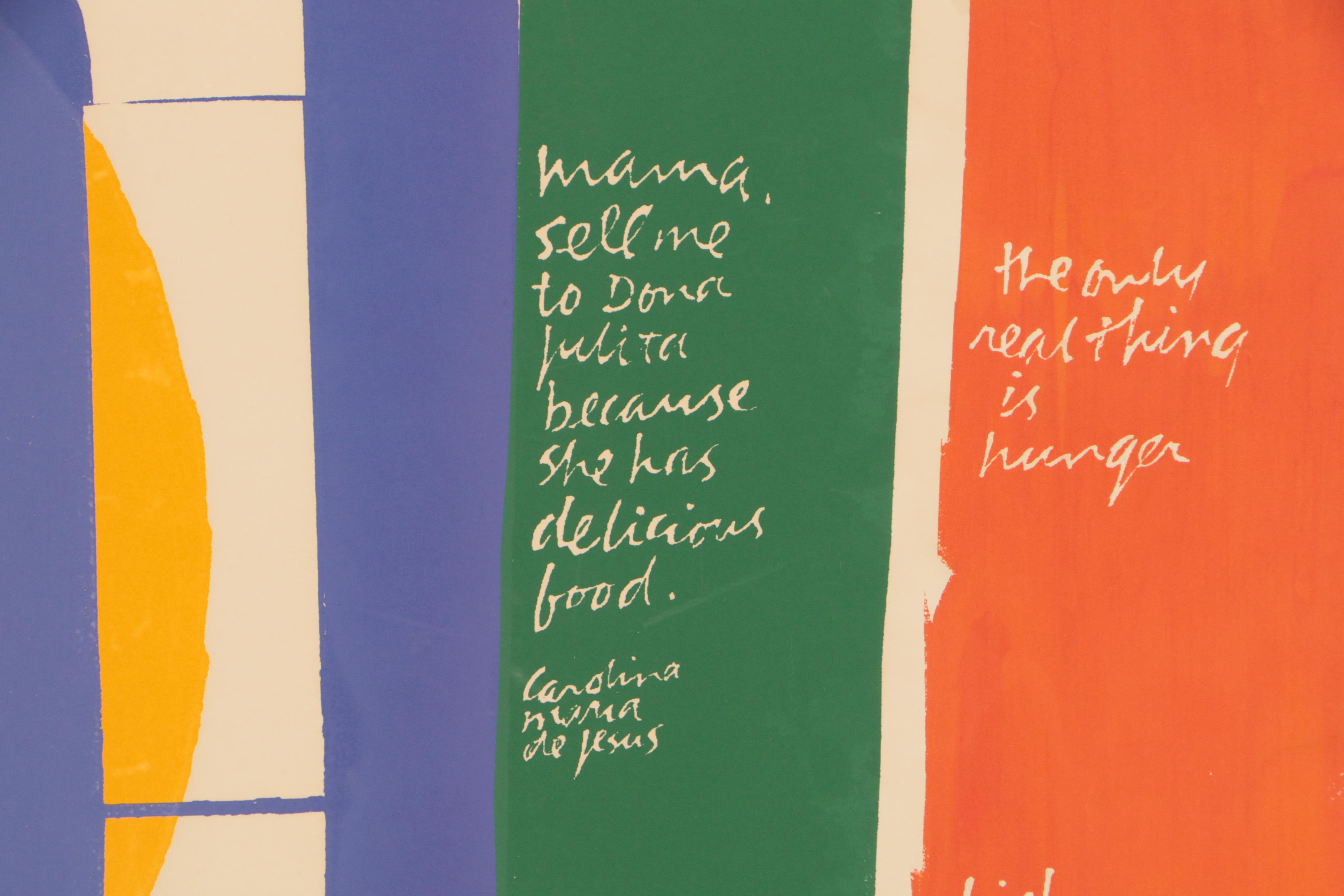 Sister Mary Corita Kent 1964 Serigraph "Peache Bread"