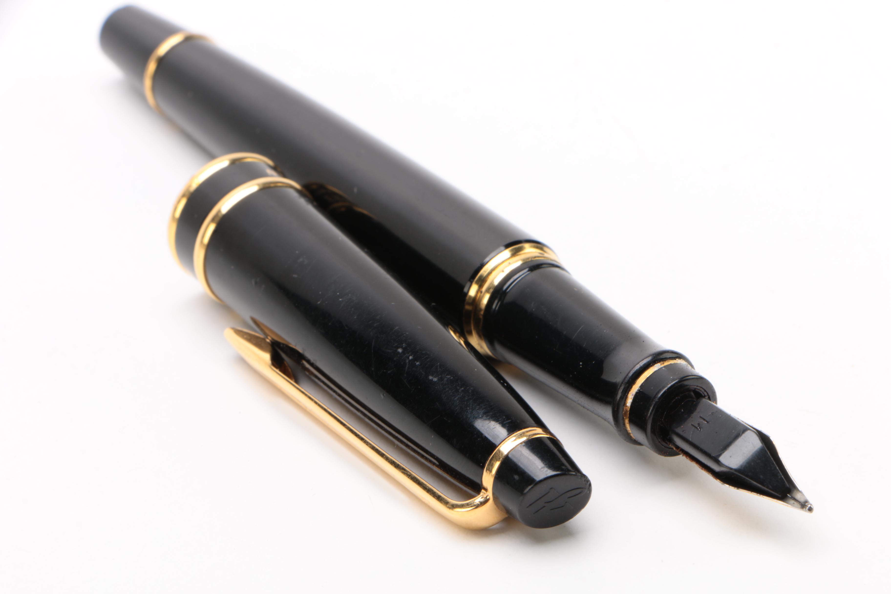 Waterman Ebony Laquer and Gold-Filled Trim Fountain Pen