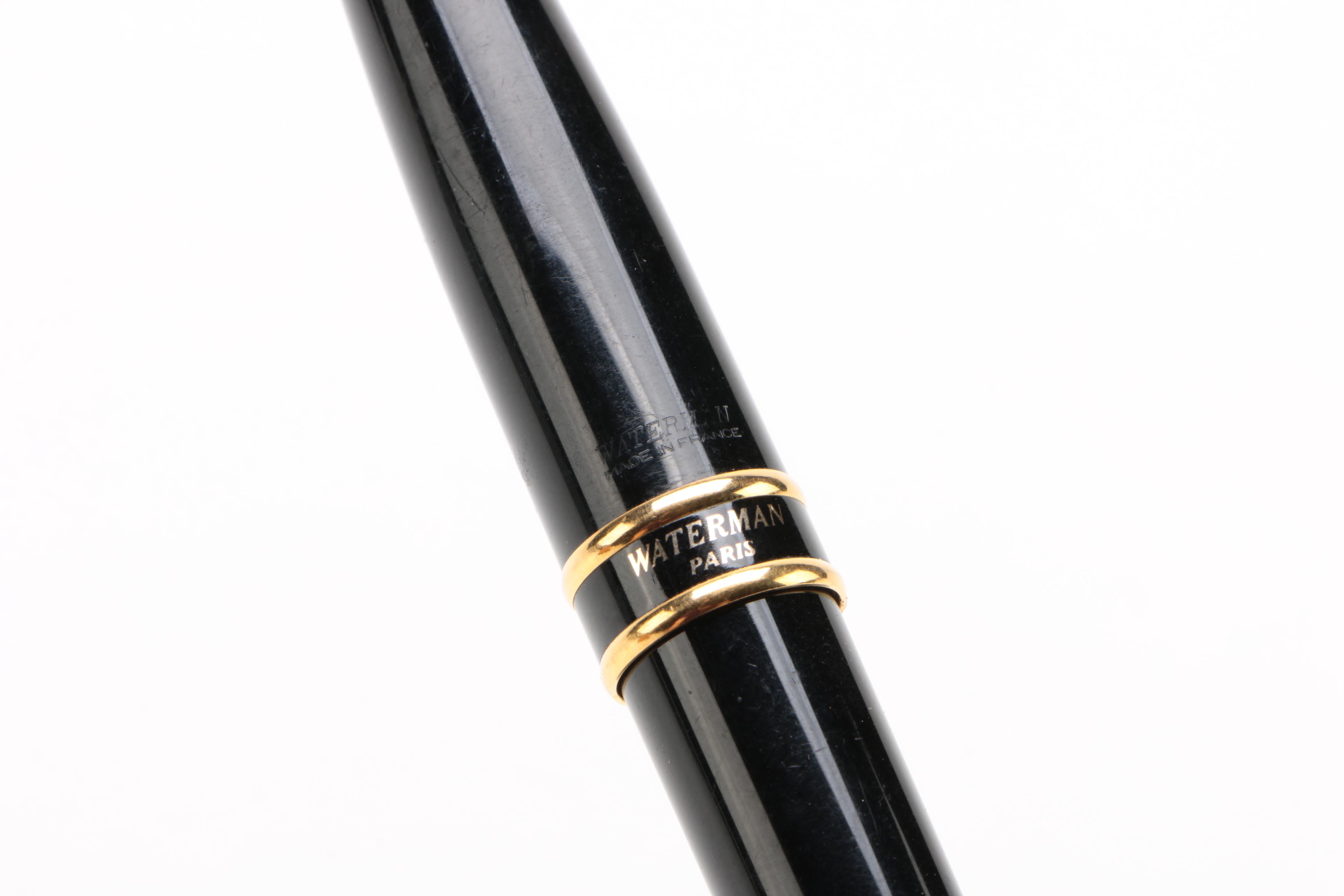 Waterman Ebony Laquer and Gold-Filled Trim Fountain Pen
