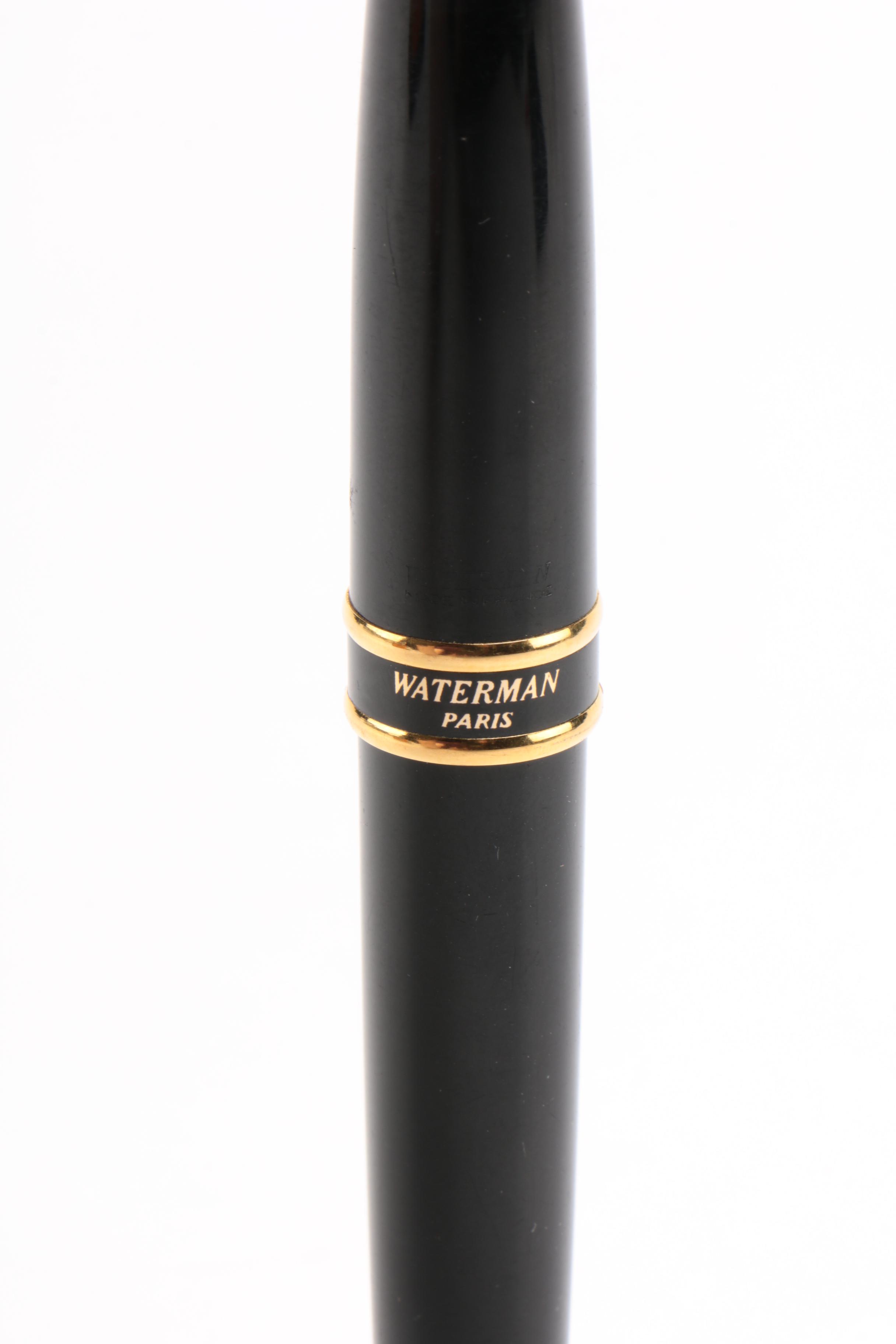 Waterman Ebony Laquer and Gold-Filled Trim Fountain Pen