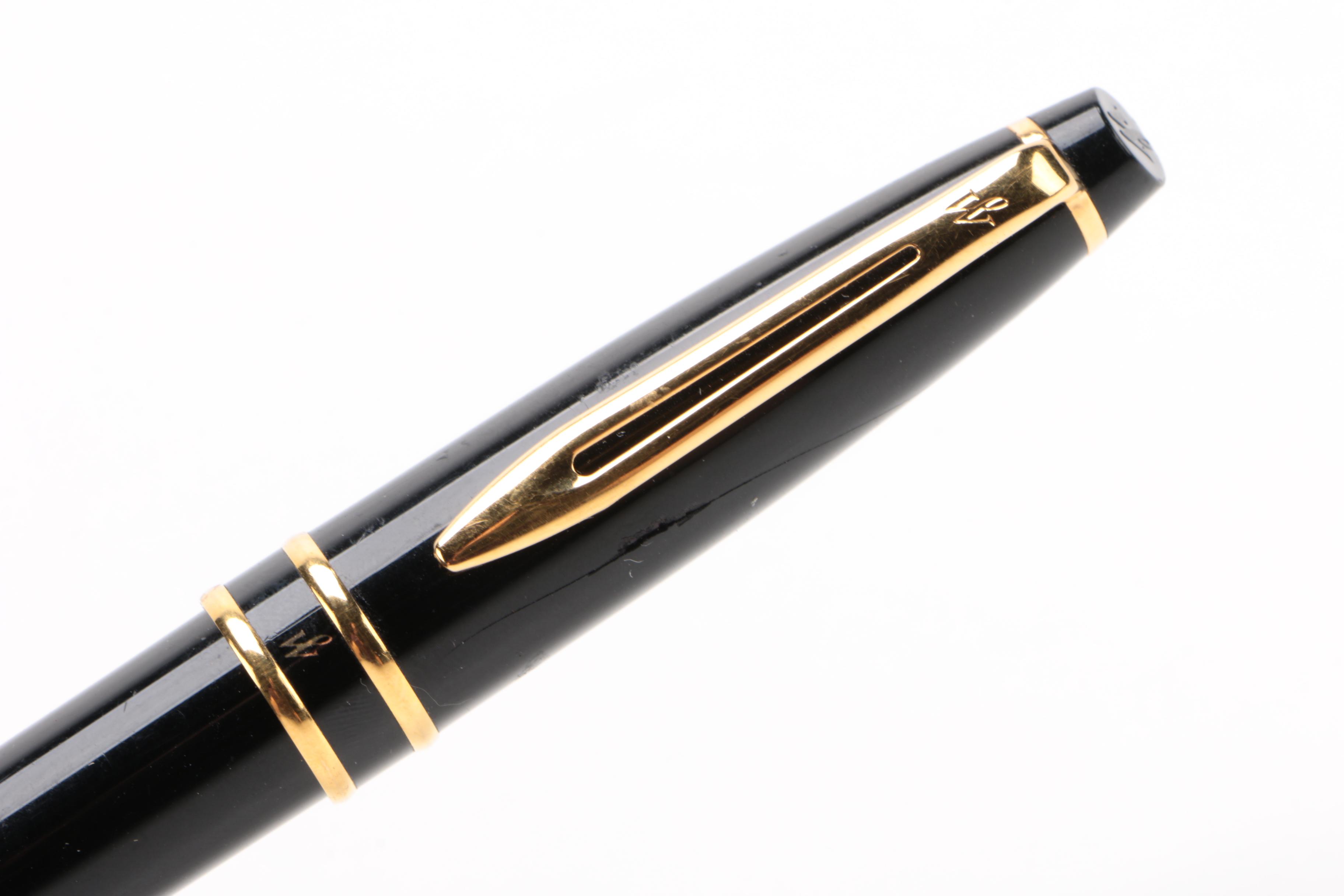 Waterman Ebony Laquer and Gold-Filled Trim Fountain Pen