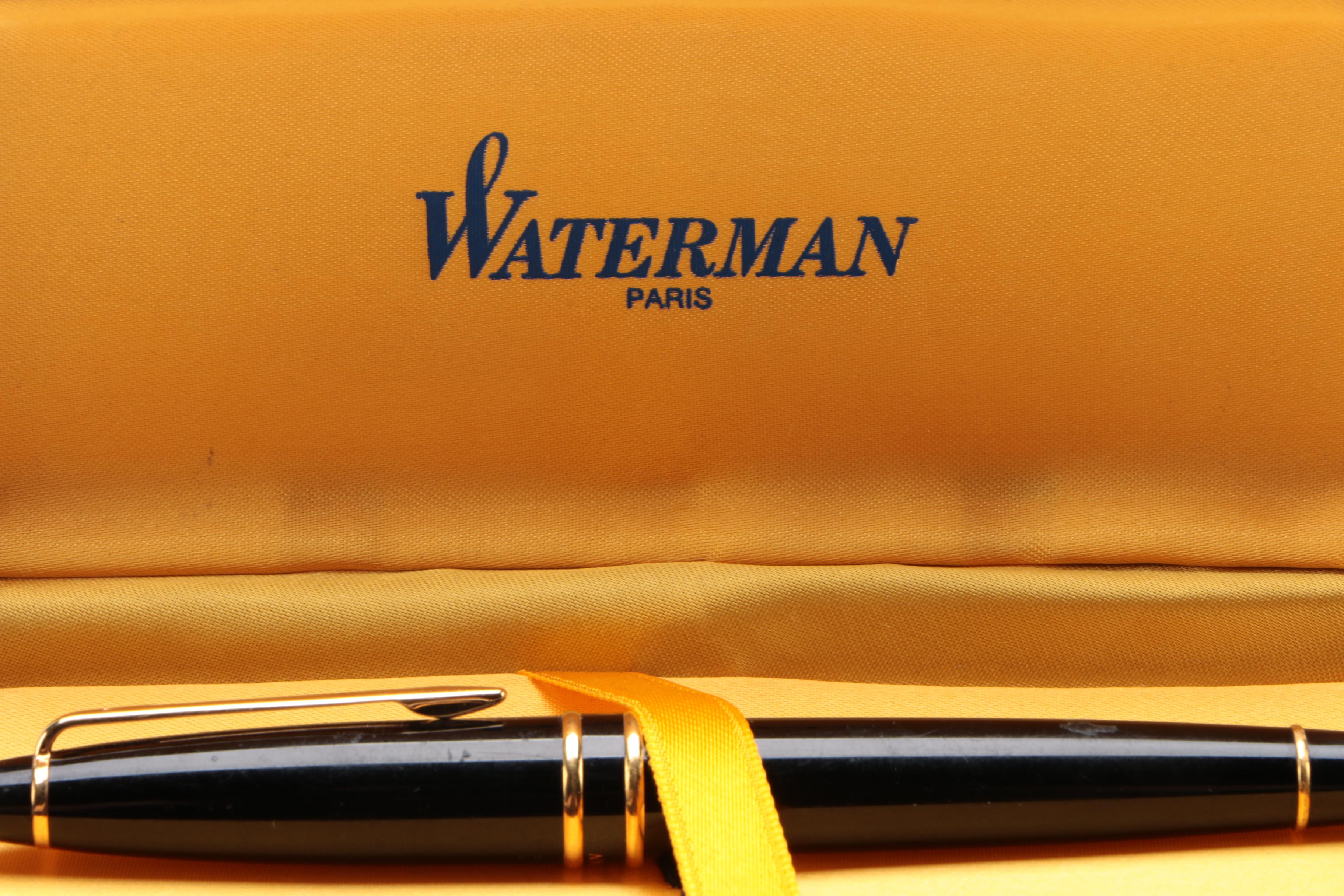 Waterman Ebony Laquer and Gold-Filled Trim Fountain Pen