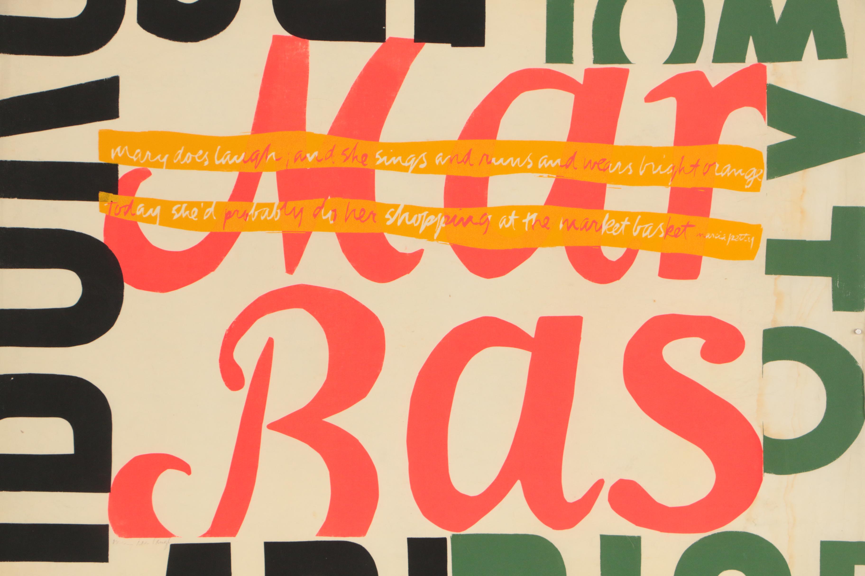 Sister Mary Corita Kent 1964 Serigraph "Mary Does Laugh"