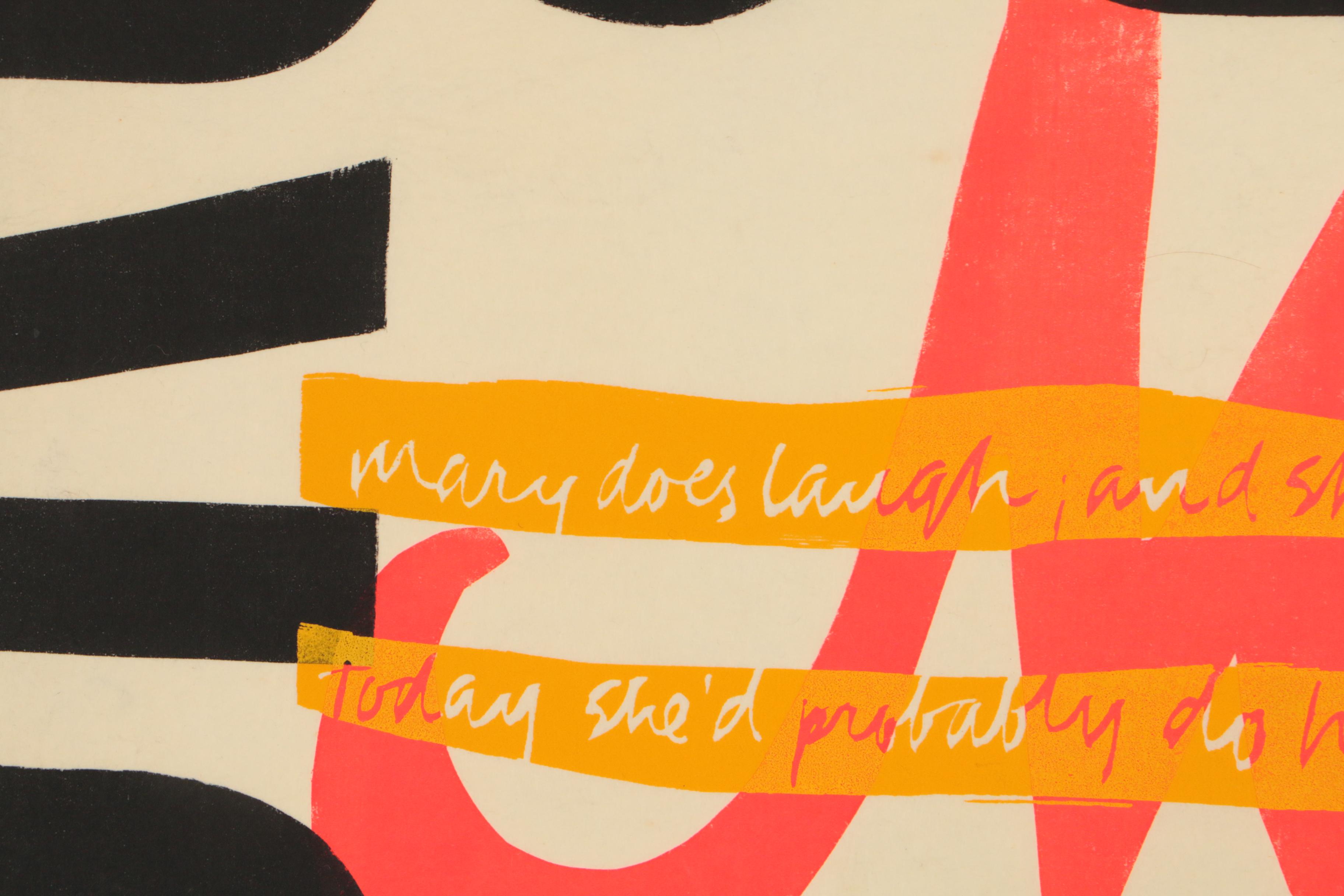 Sister Mary Corita Kent 1964 Serigraph "Mary Does Laugh"